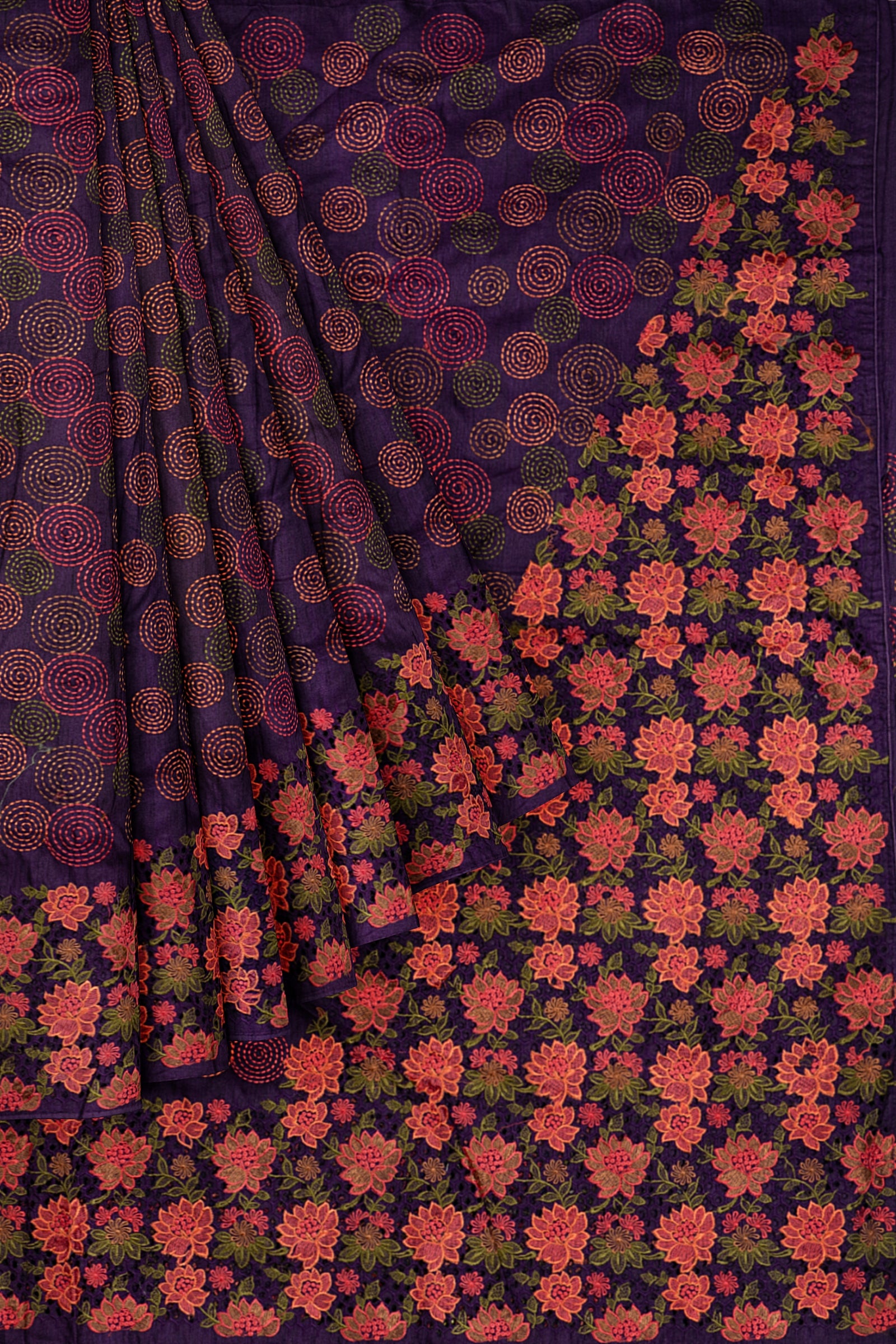Violet Woven Art Tussar Saree AB0498