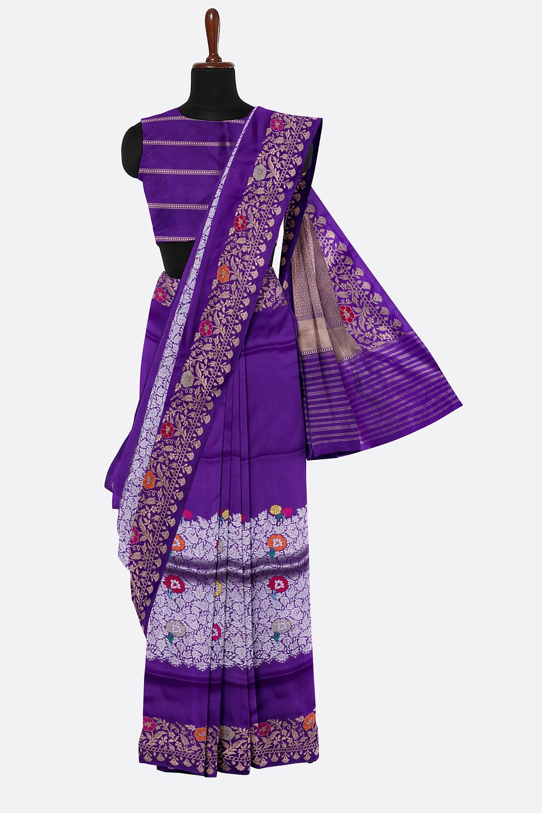 Violet Woven Banaras Saree F00201