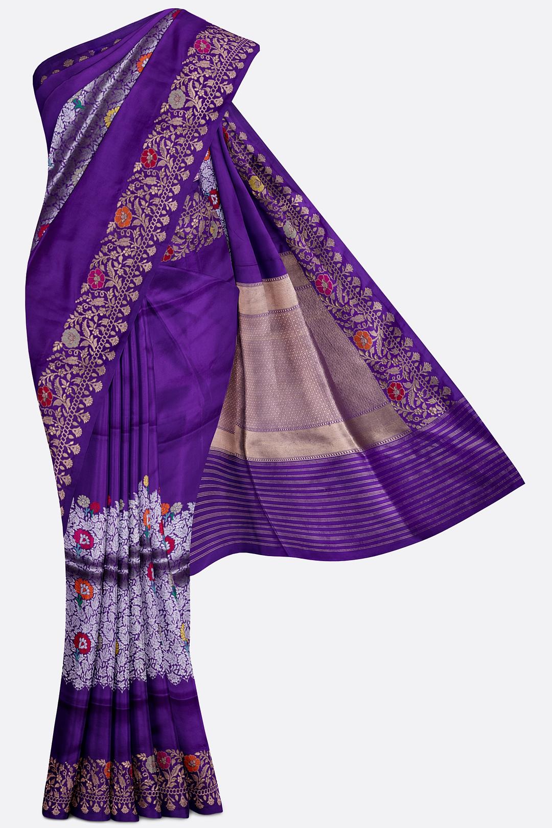 Violet Woven Banaras Saree F00201