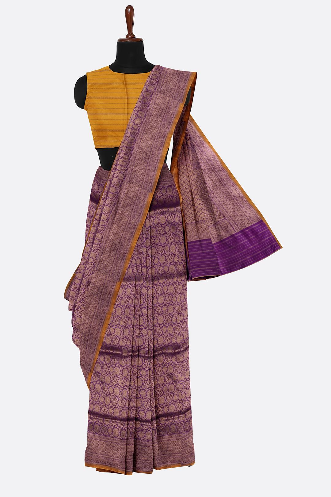 Violet Woven Banaras Saree FS0474