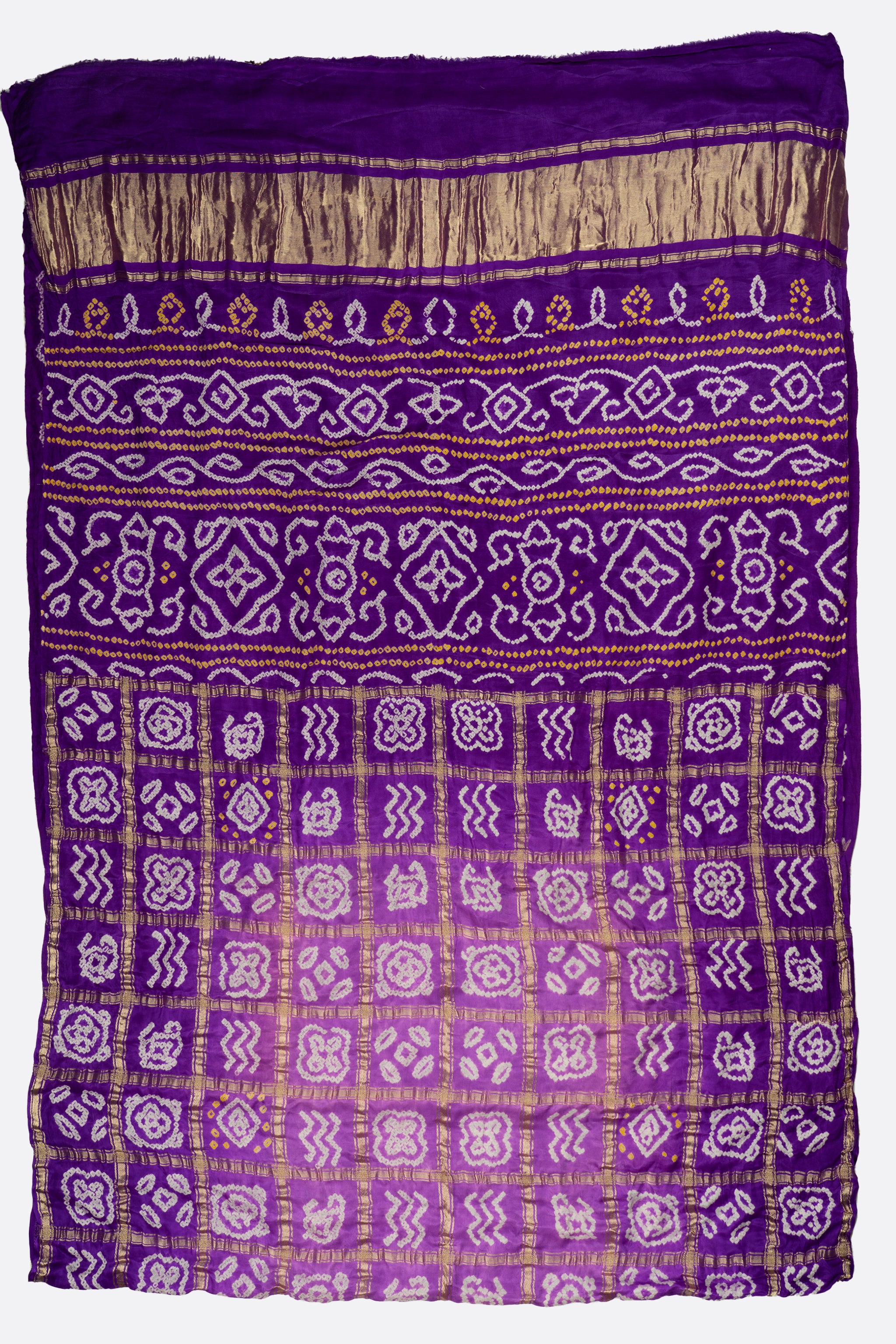 Violet Woven Bandhani Saree F00904