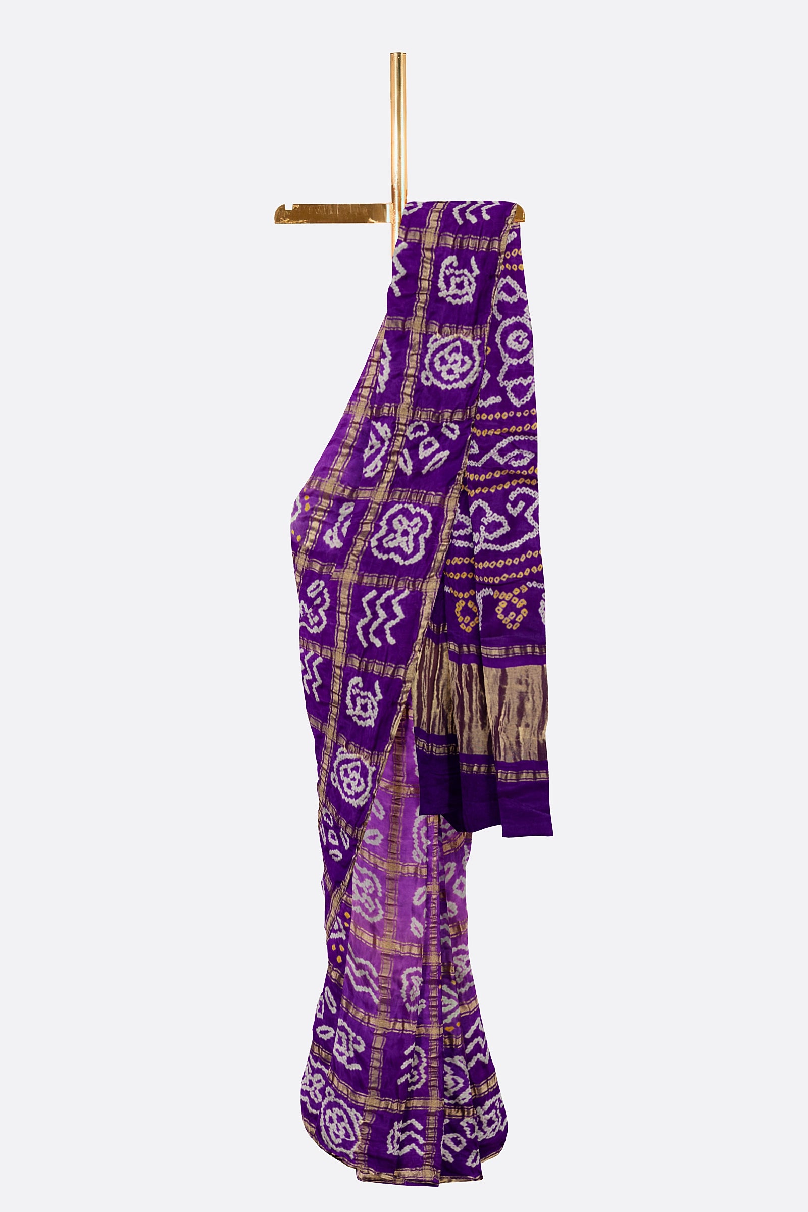 Violet Woven Bandhani Saree F00904