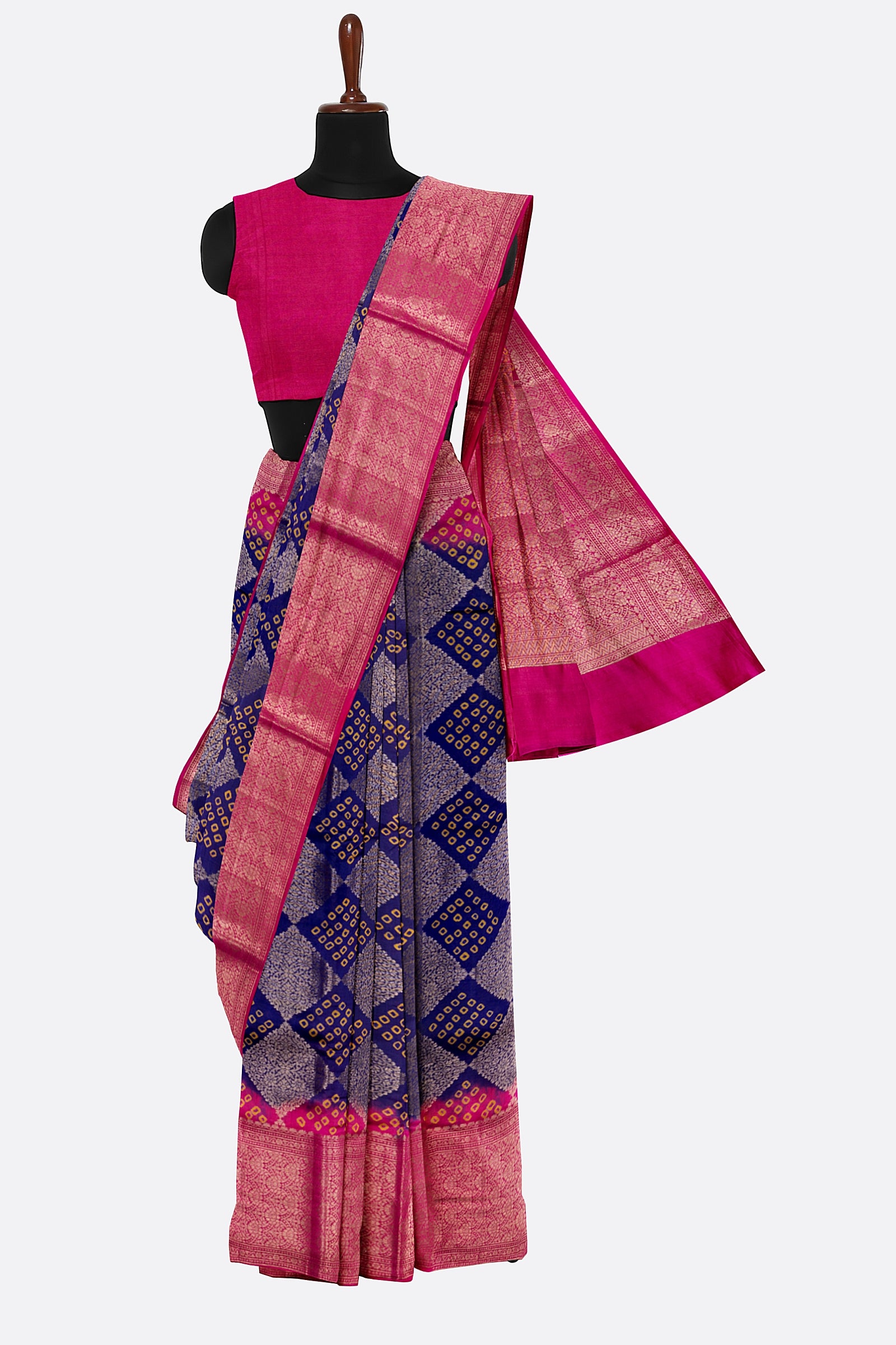 Violet Woven Chiniya Saree ES1147