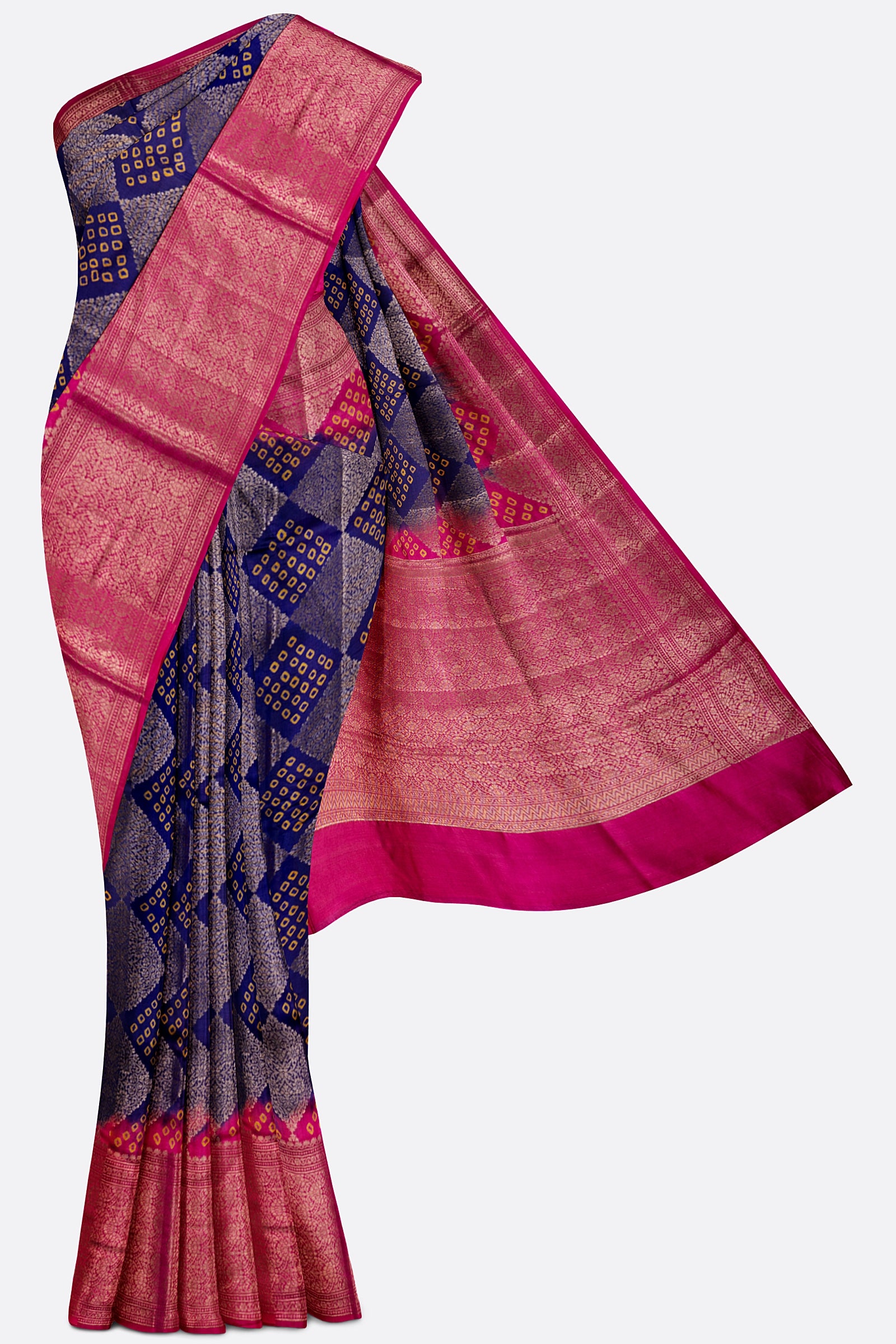 Violet Woven Chiniya Saree ES1147