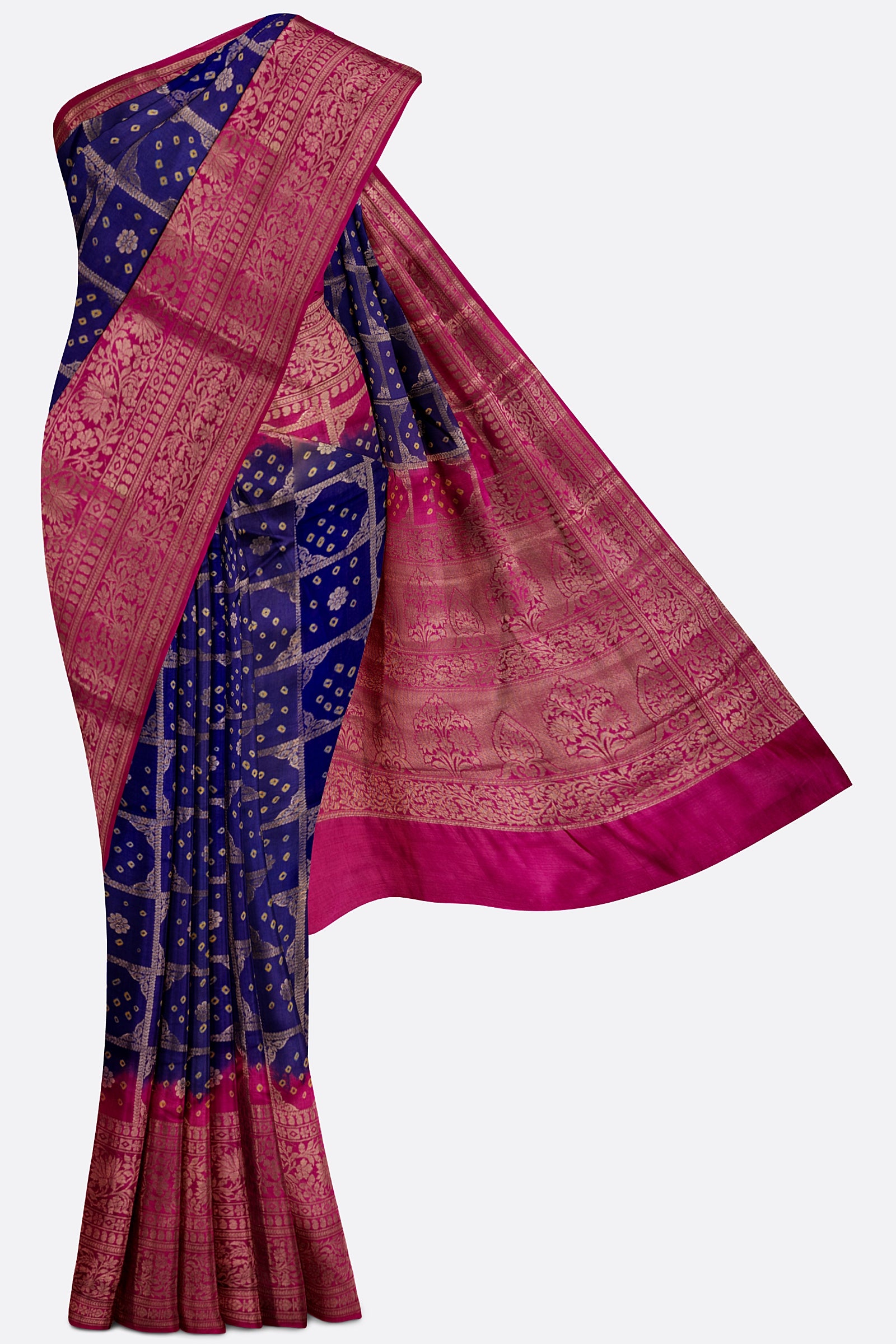 Violet Woven Chiniya Saree ES1147