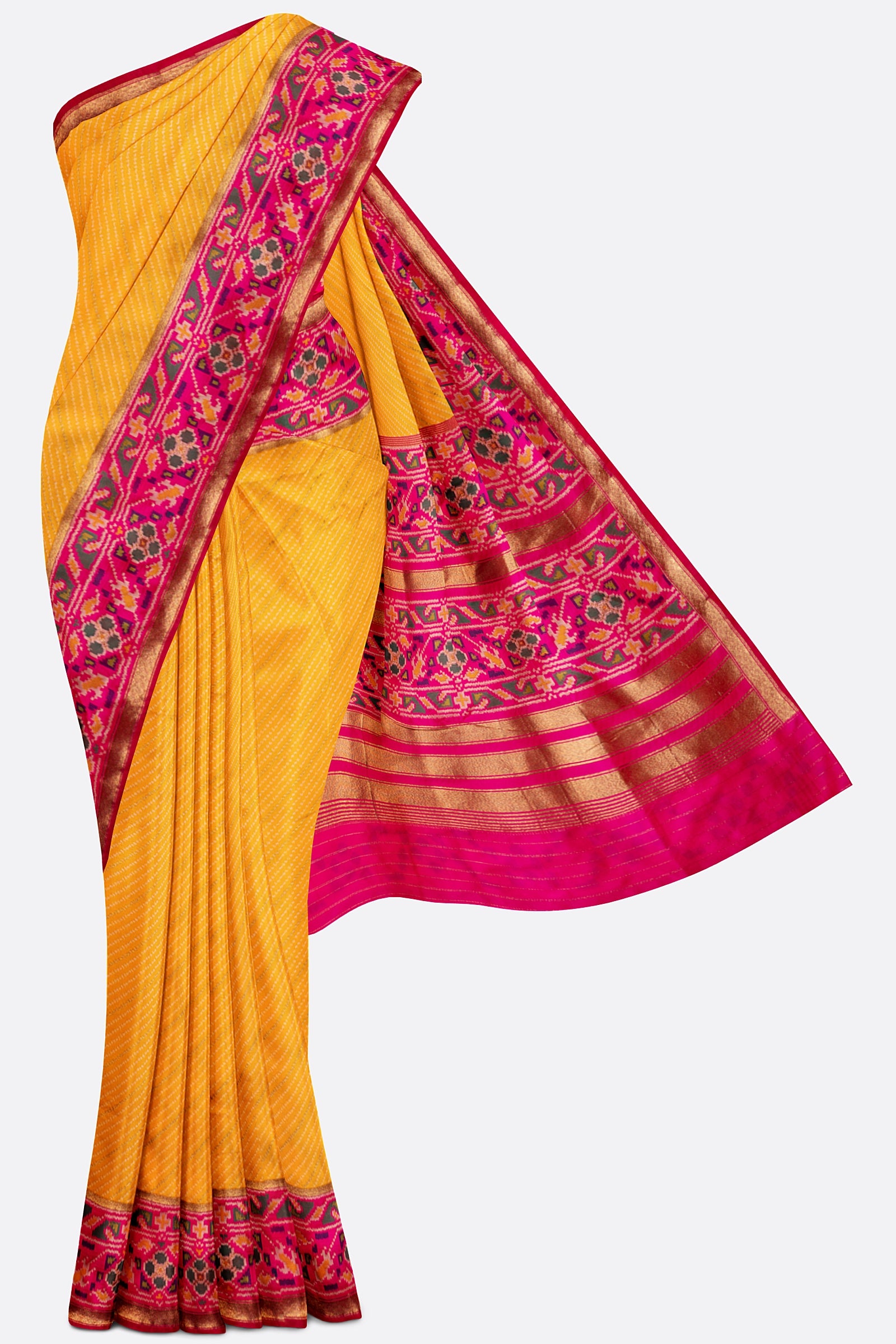 Yellow Woven Art Banaras Saree F00875