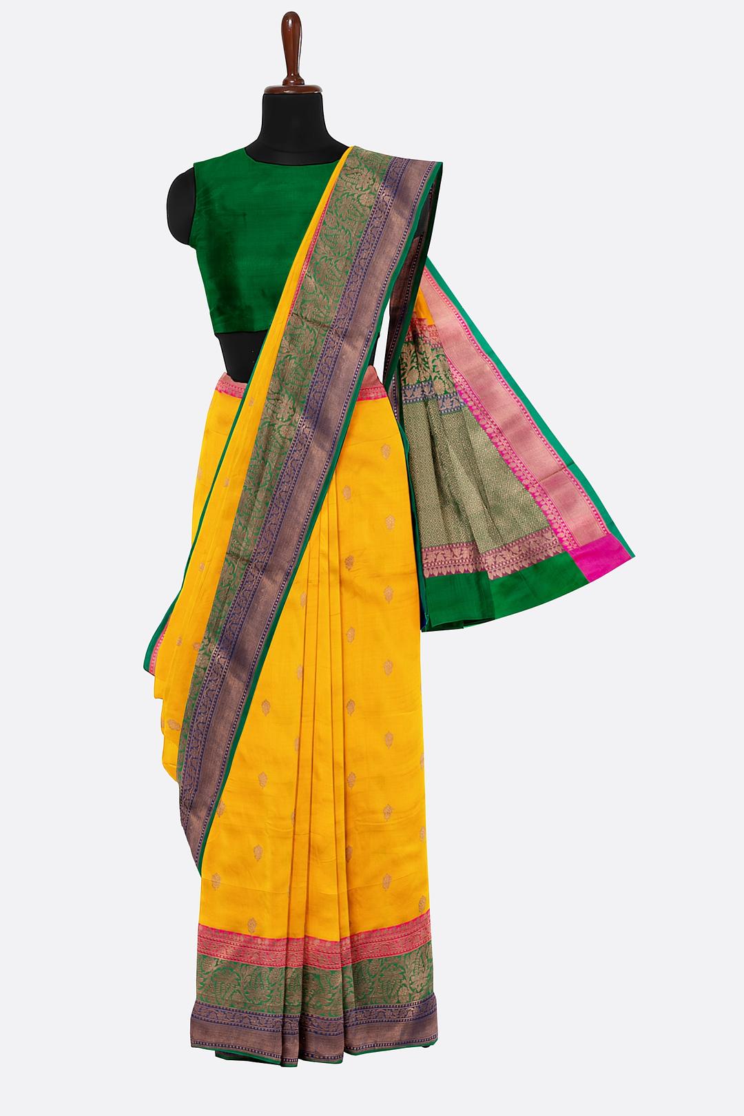 Yellow Woven Banaras Saree AB0719
