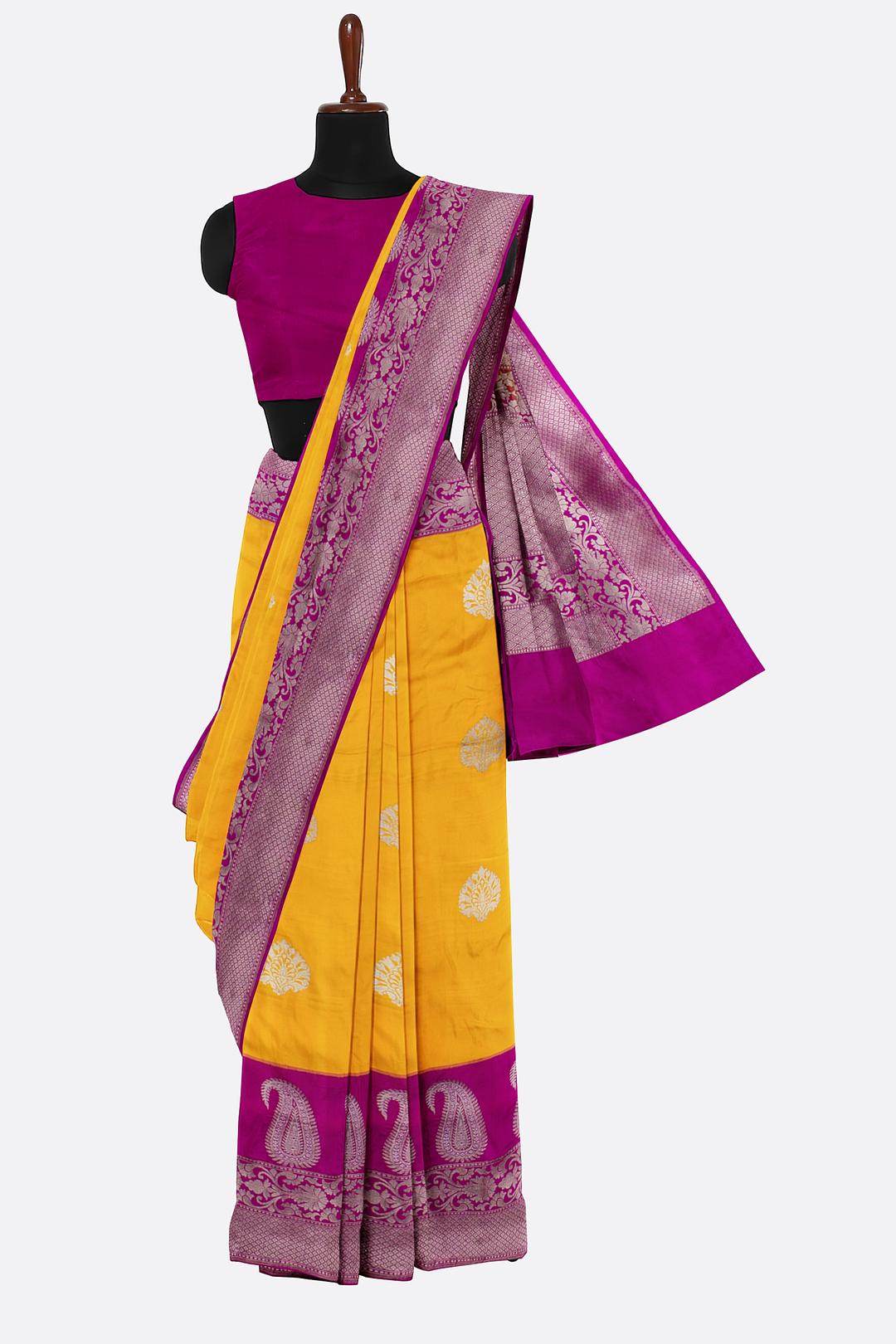 Yellow Woven Banaras Saree BS0985