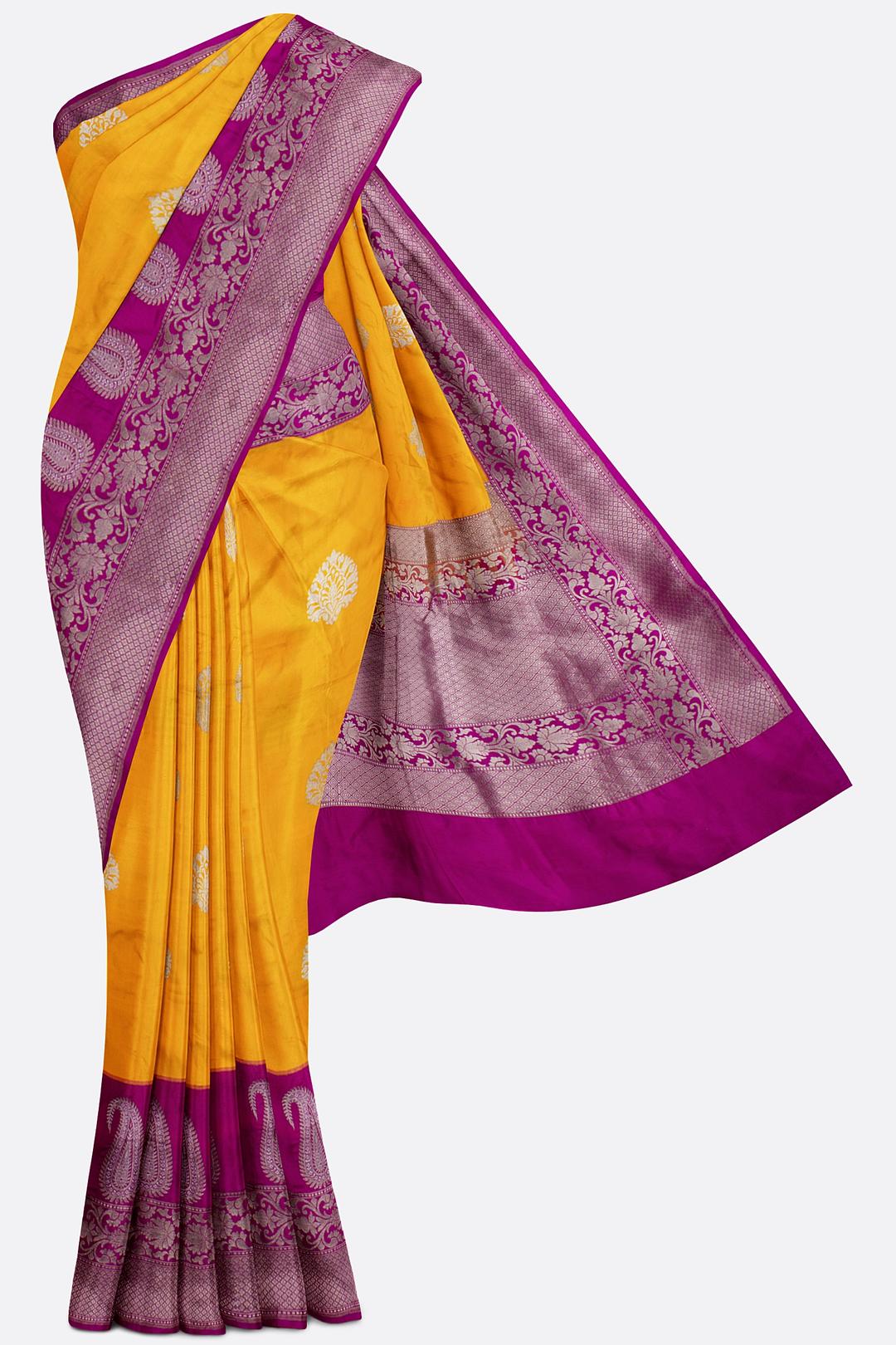 Yellow Woven Banaras Saree BS0985