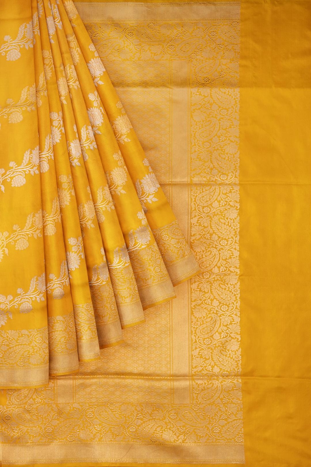 Yellow Woven Banaras Saree F00202
