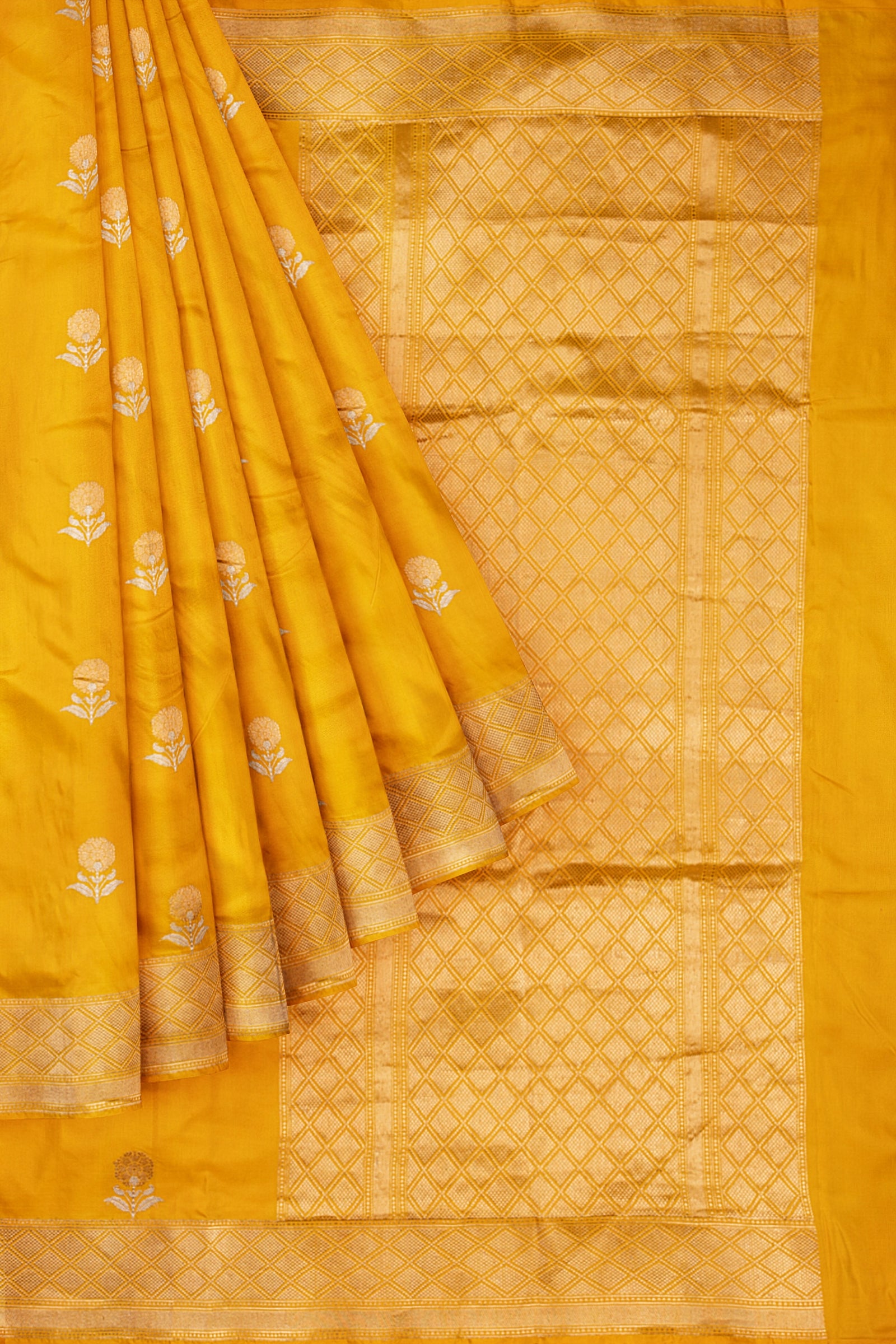 Yellow Woven Banaras Saree F00209