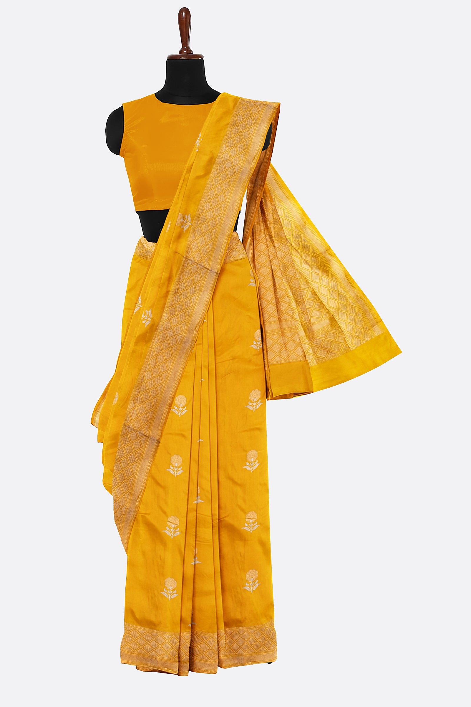 Yellow Woven Banaras Saree F00209