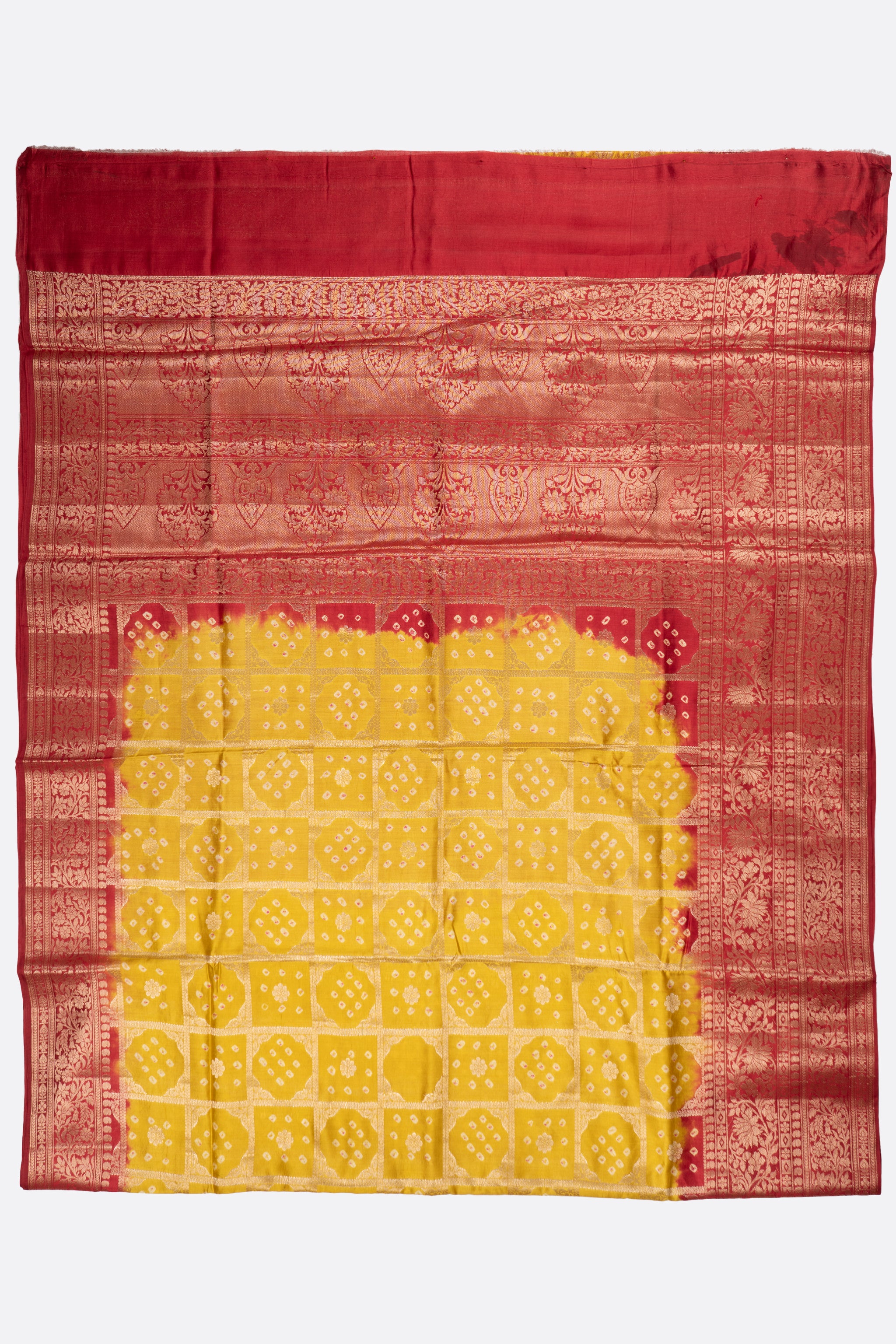Yellow Woven Chiniya Saree ES1148