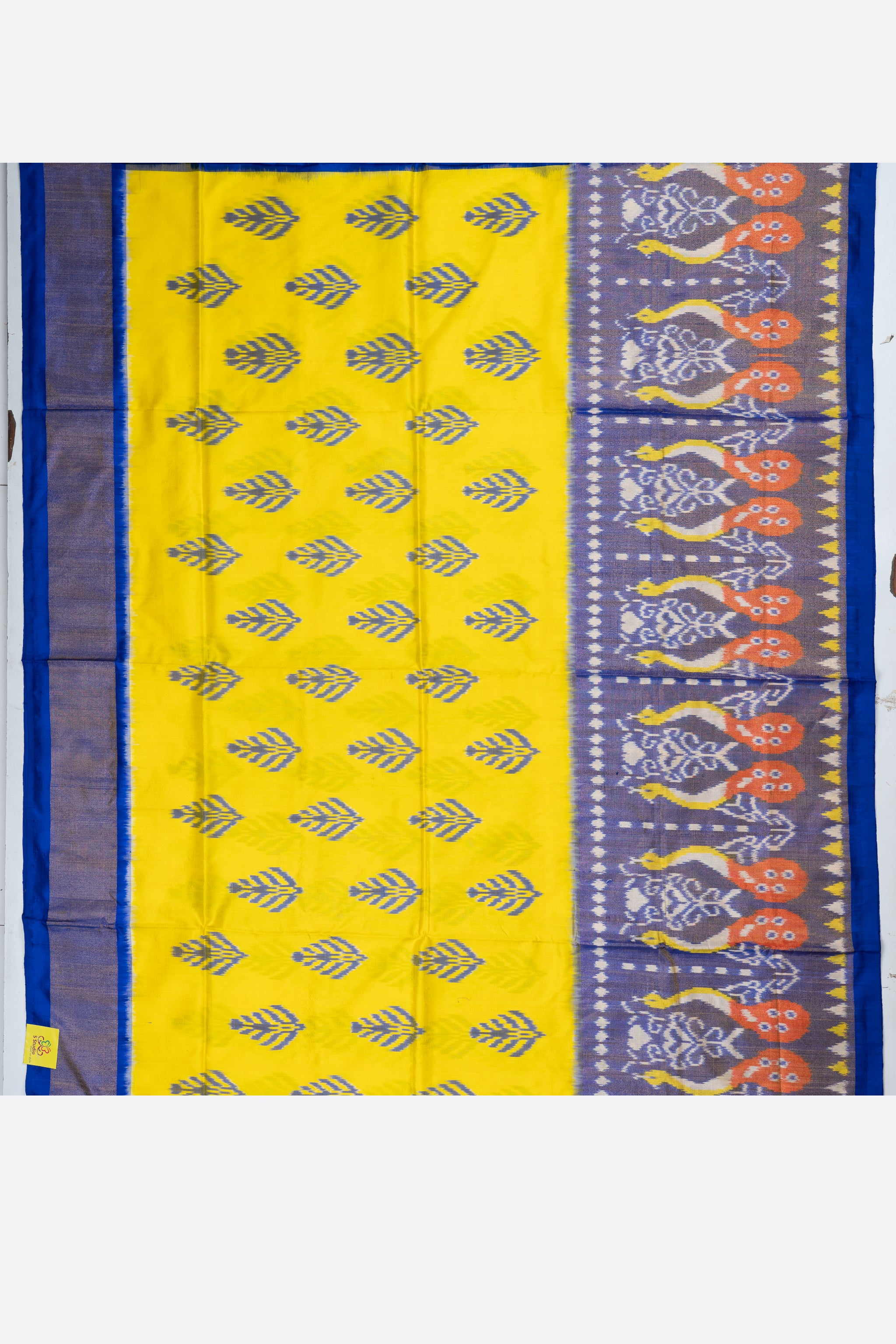 Yellow Woven Ikat Pochampally Saree IA011