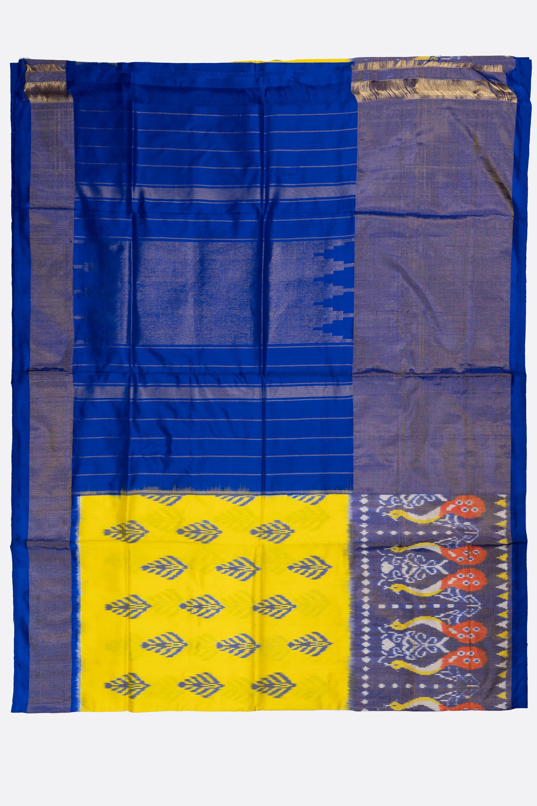 Yellow Woven Ikat Pochampally Saree IA011