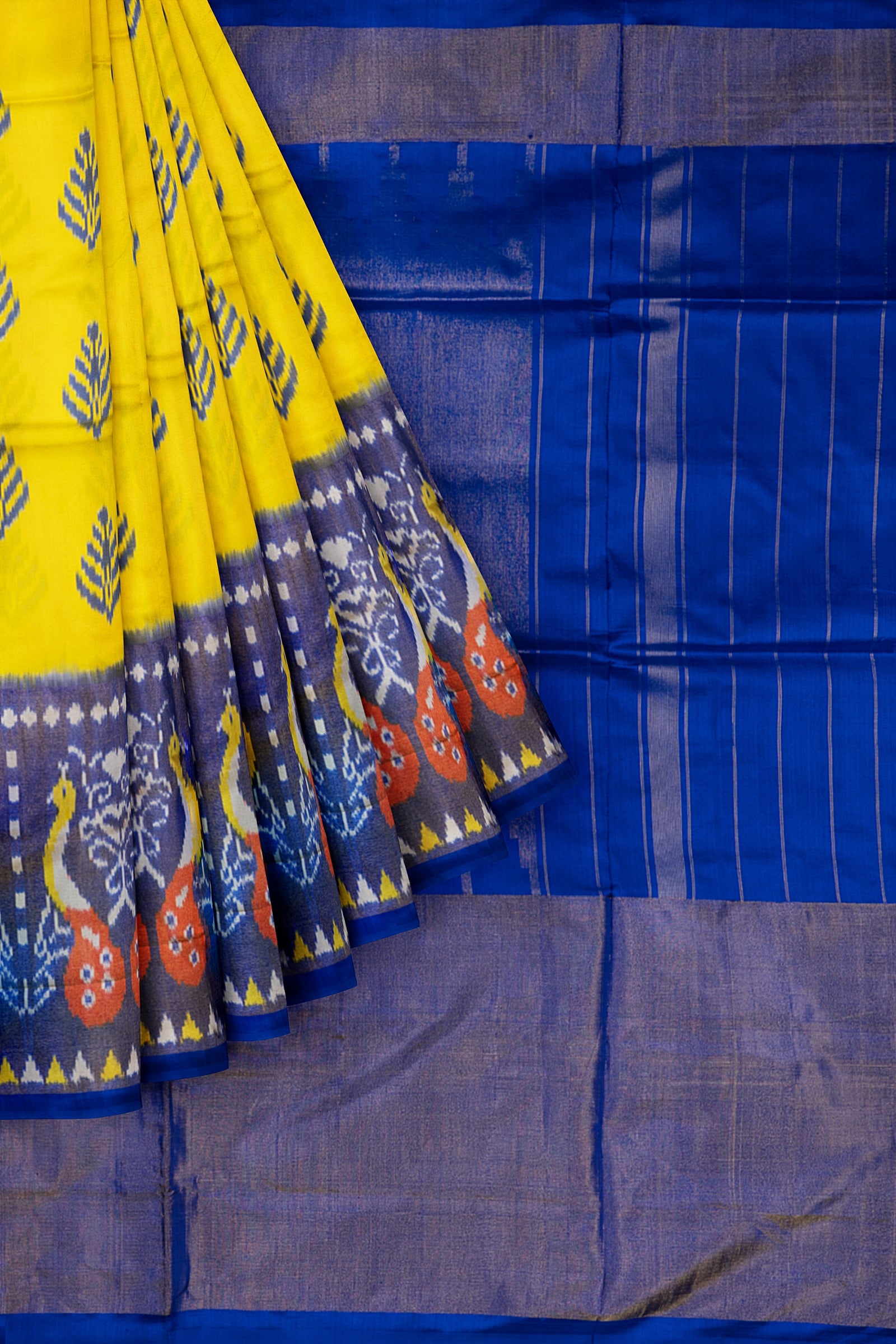 Yellow Woven Ikat Pochampally Saree IA011