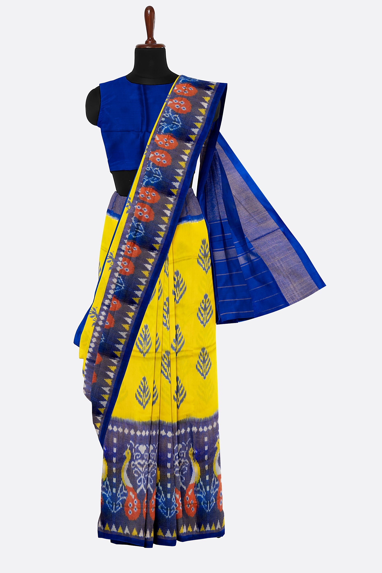 Yellow Woven Ikat Pochampally Saree IA011