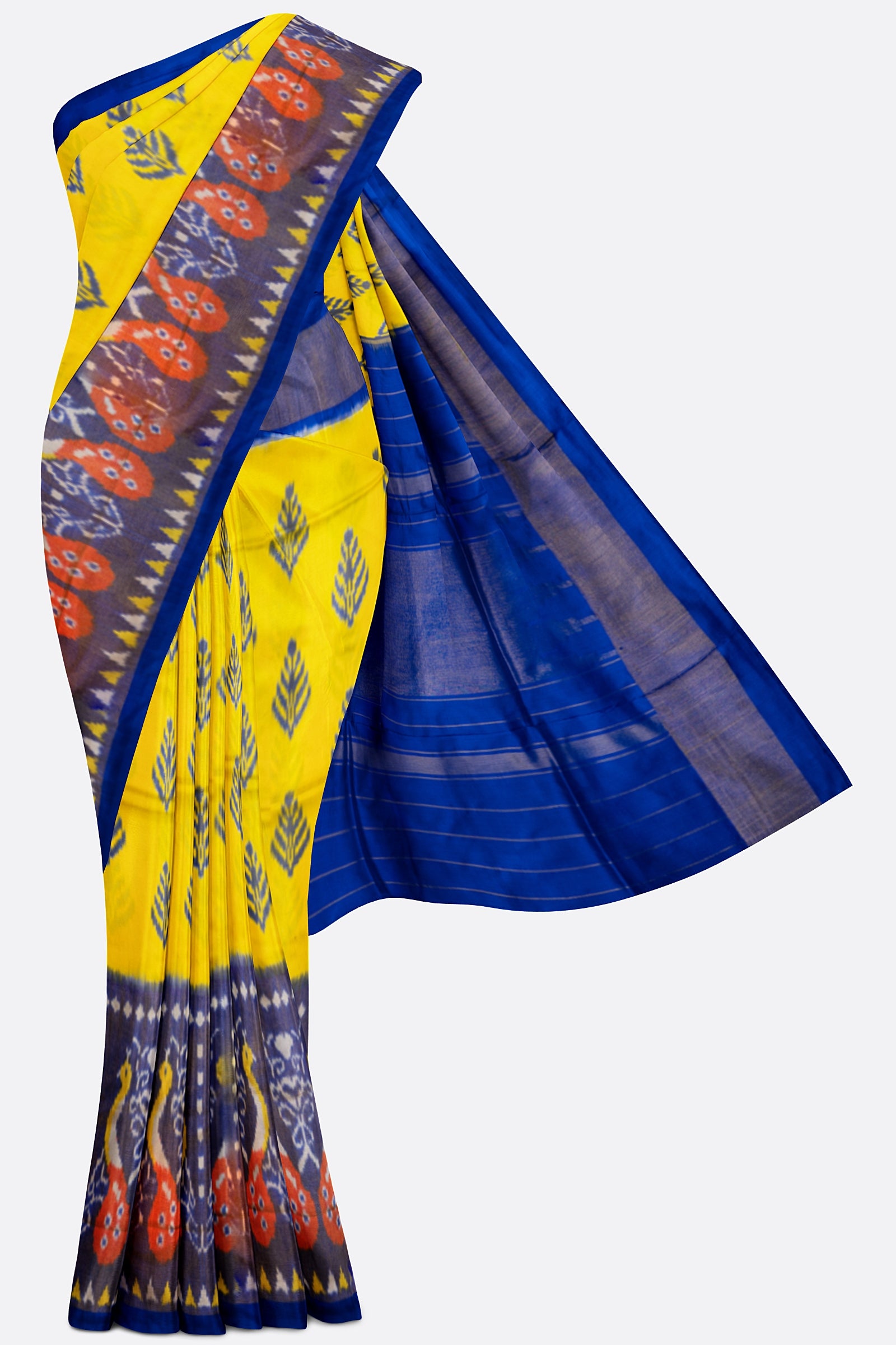 Yellow Woven Ikat Pochampally Saree IA011