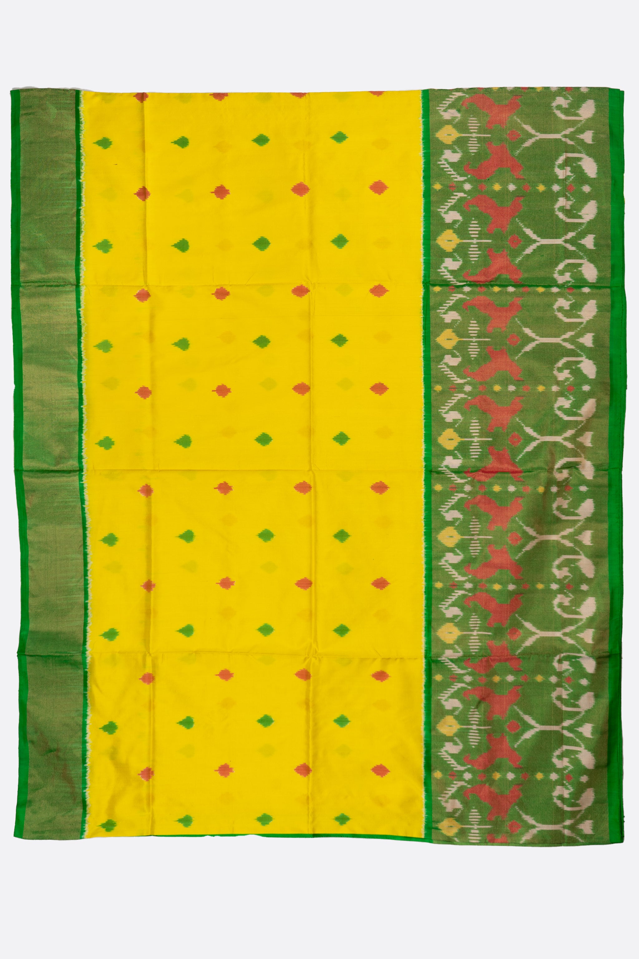 Yellow Woven Ikat Pochampally Saree IA020