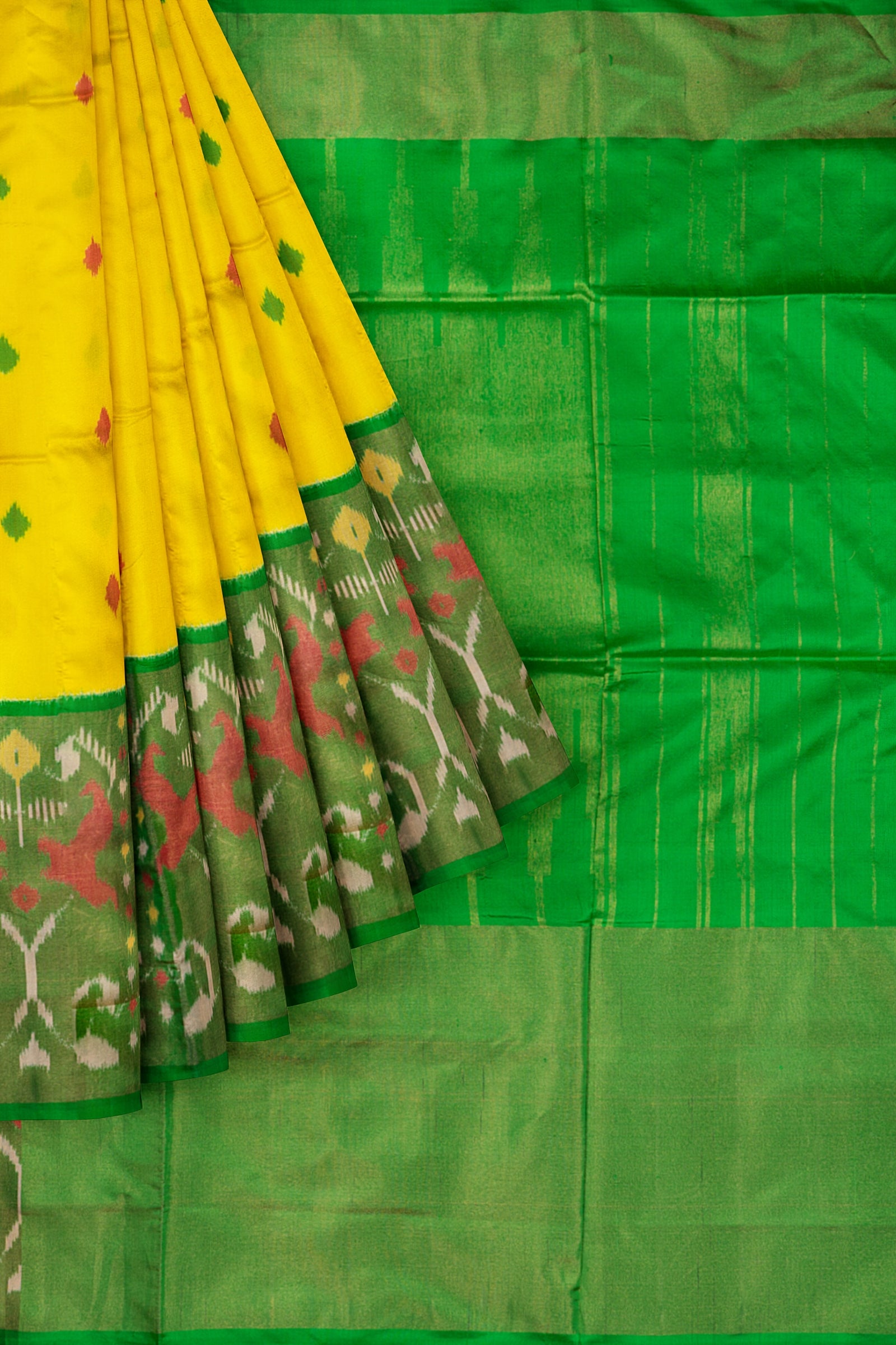 Yellow Woven Ikat Pochampally Saree IA020