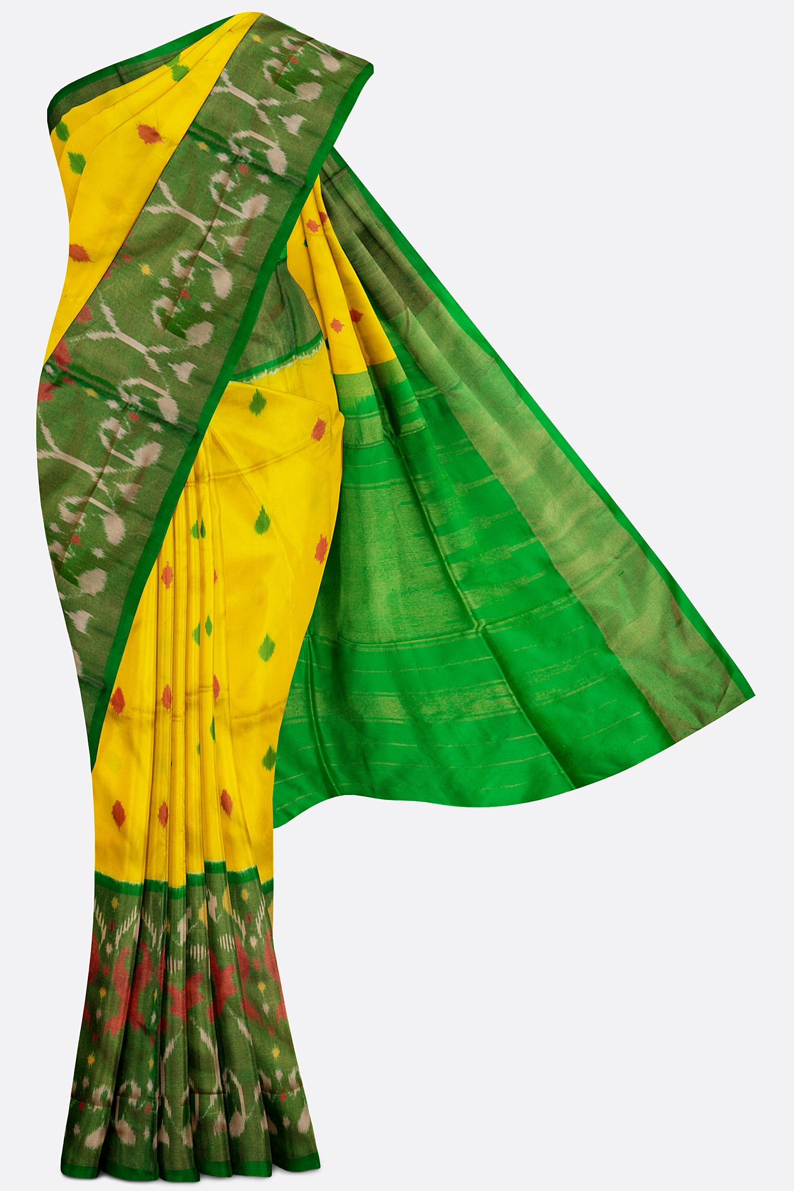 Yellow Woven Ikat Pochampally Saree IA020