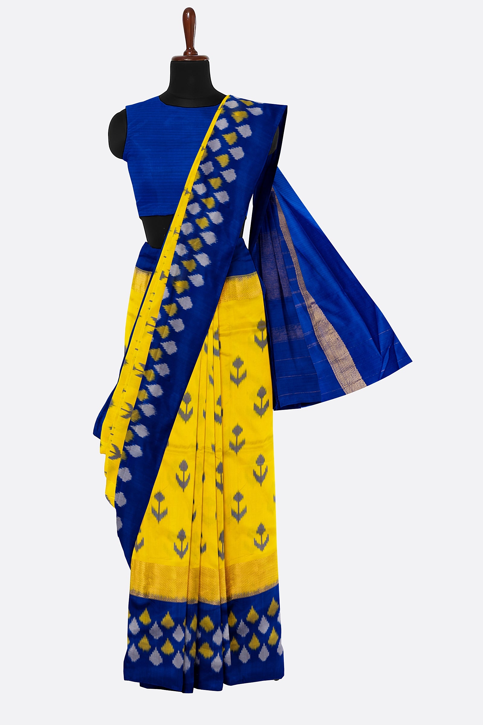 Yellow Woven Ikat Pochampally Saree IA020