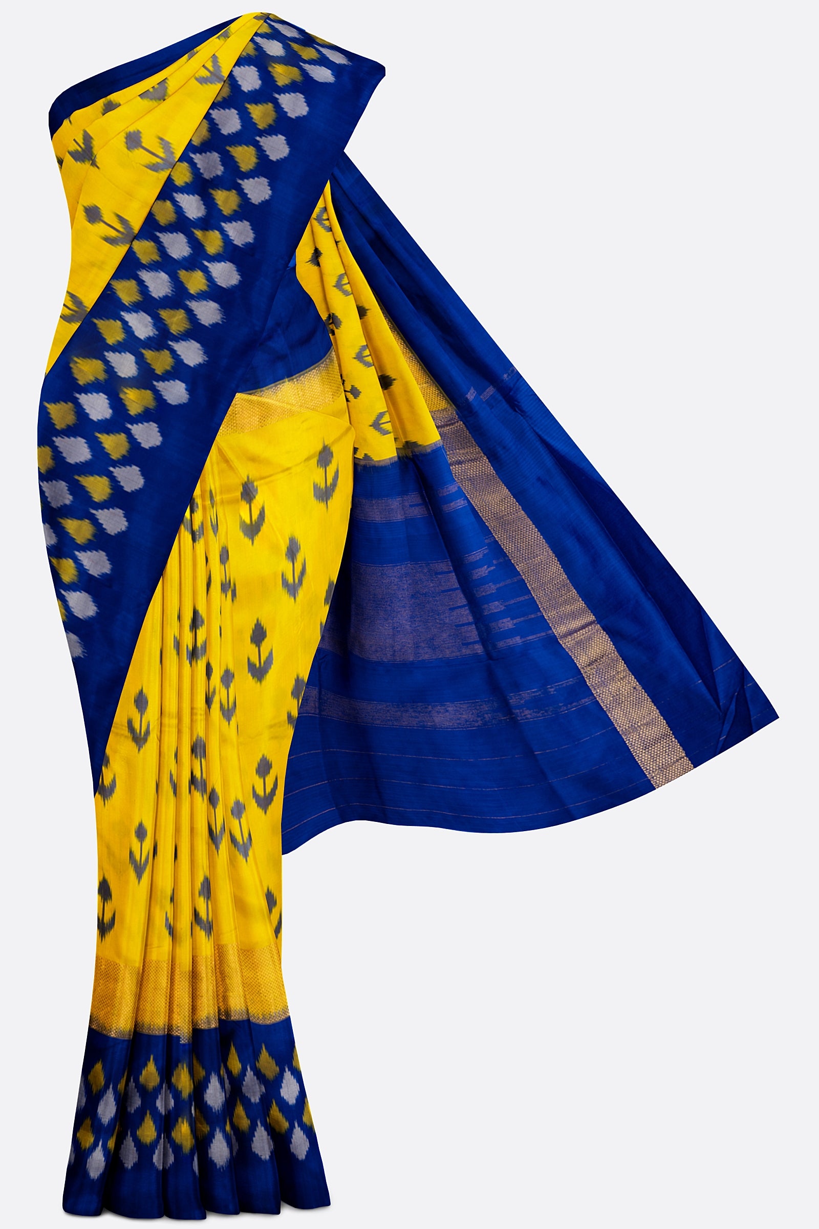 Yellow Woven Ikat Pochampally Saree IA020