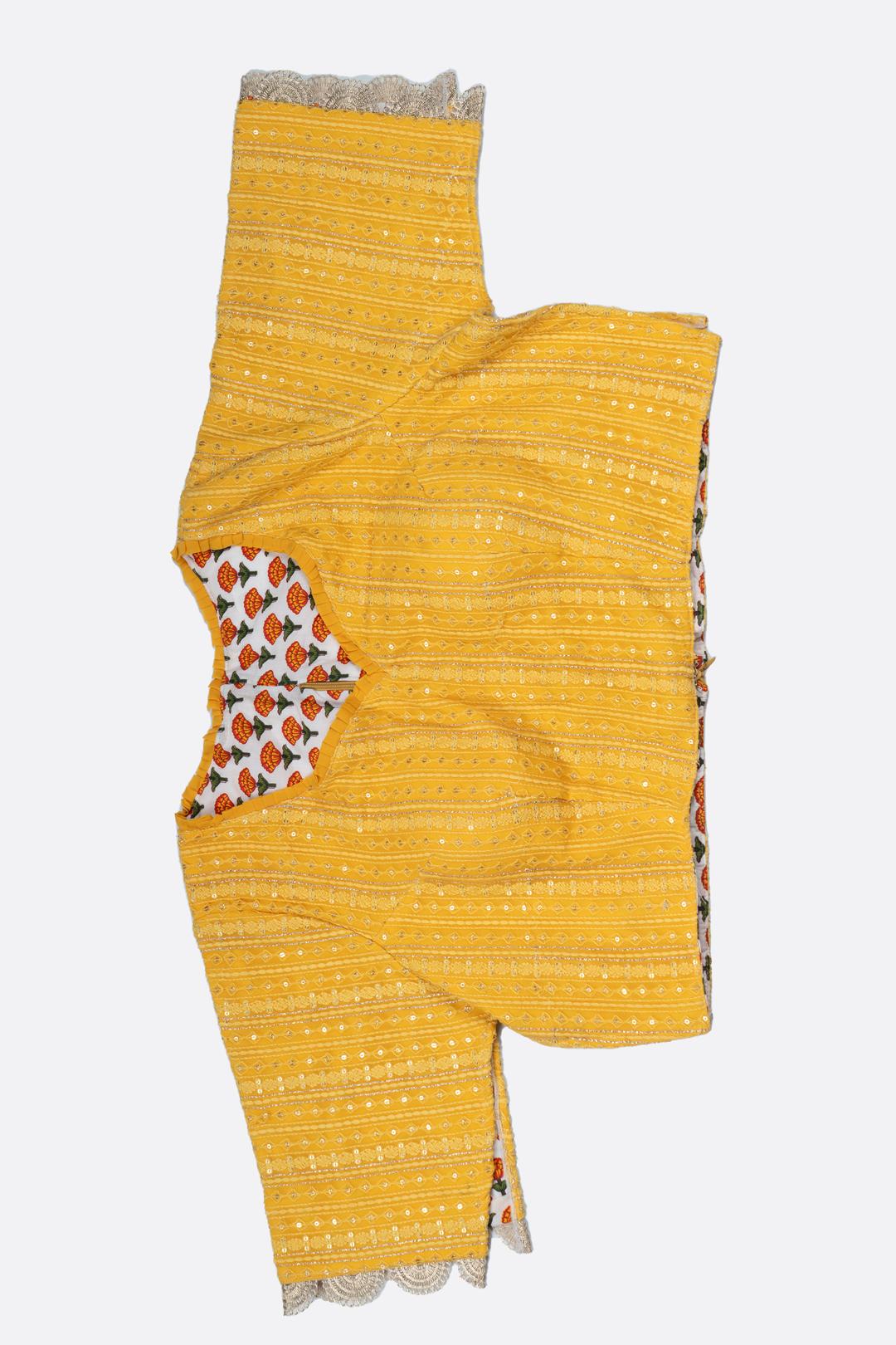 Yellow Zari Georgette Saree ES1346