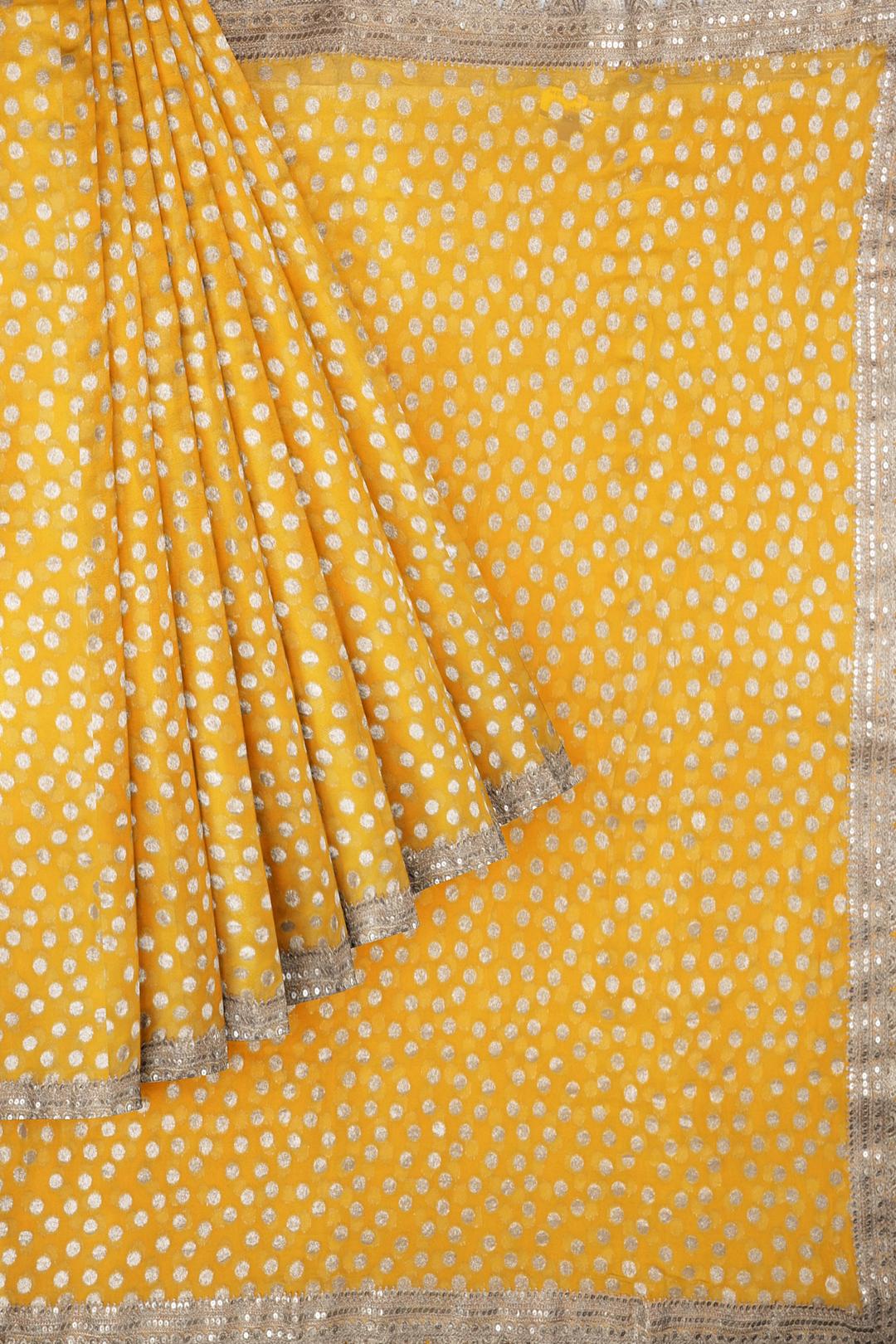 Yellow Zari Georgette Saree ES1346