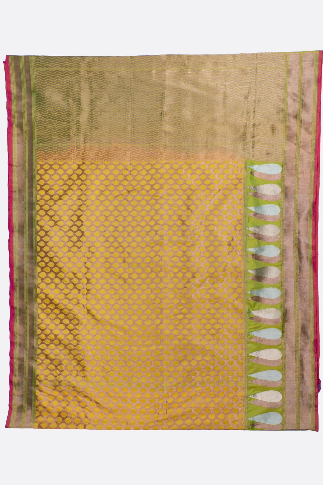 Yellow Gold Woven Banaras Saree HB004