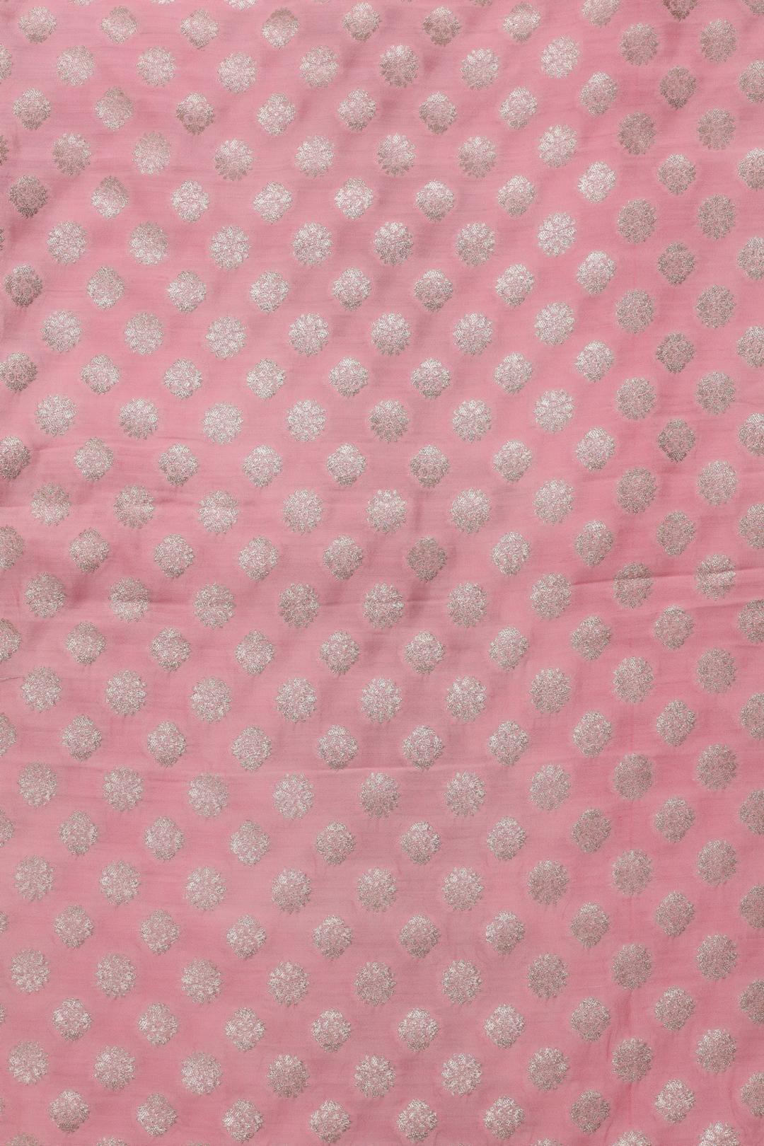 Pink And Green Woven Organza Saree ES1154A