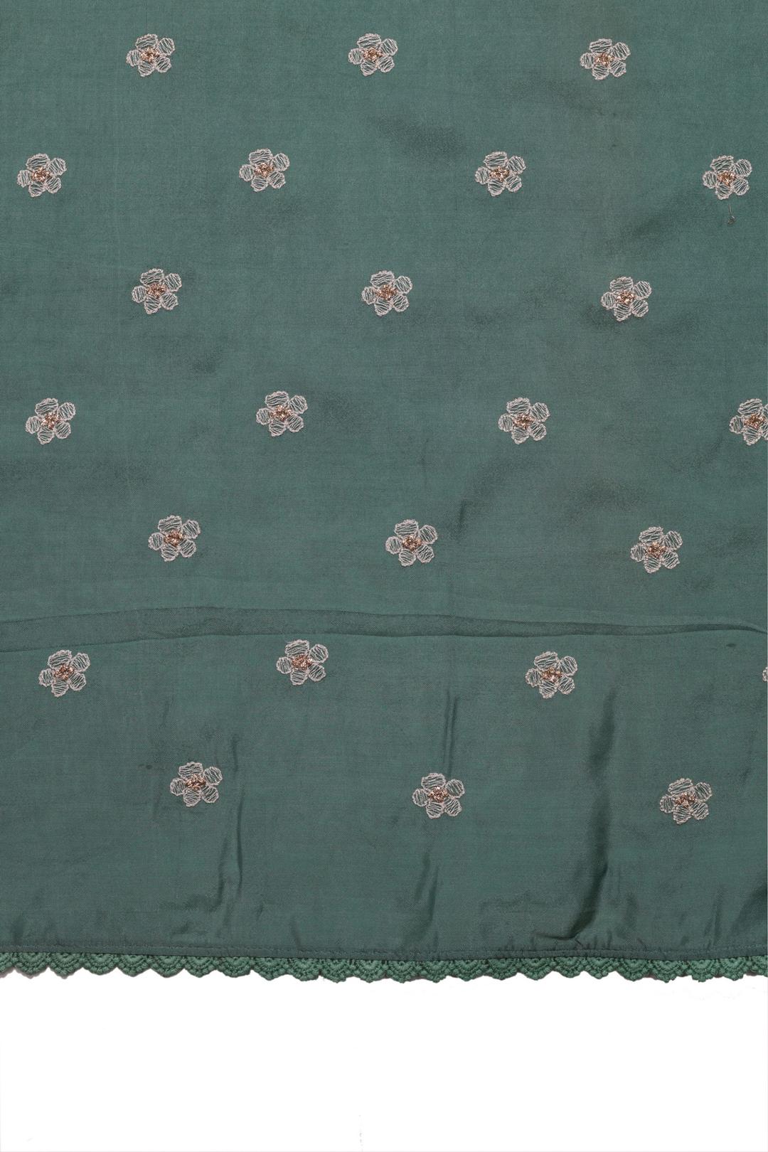 Green Embroidered Organza Saree ES1257