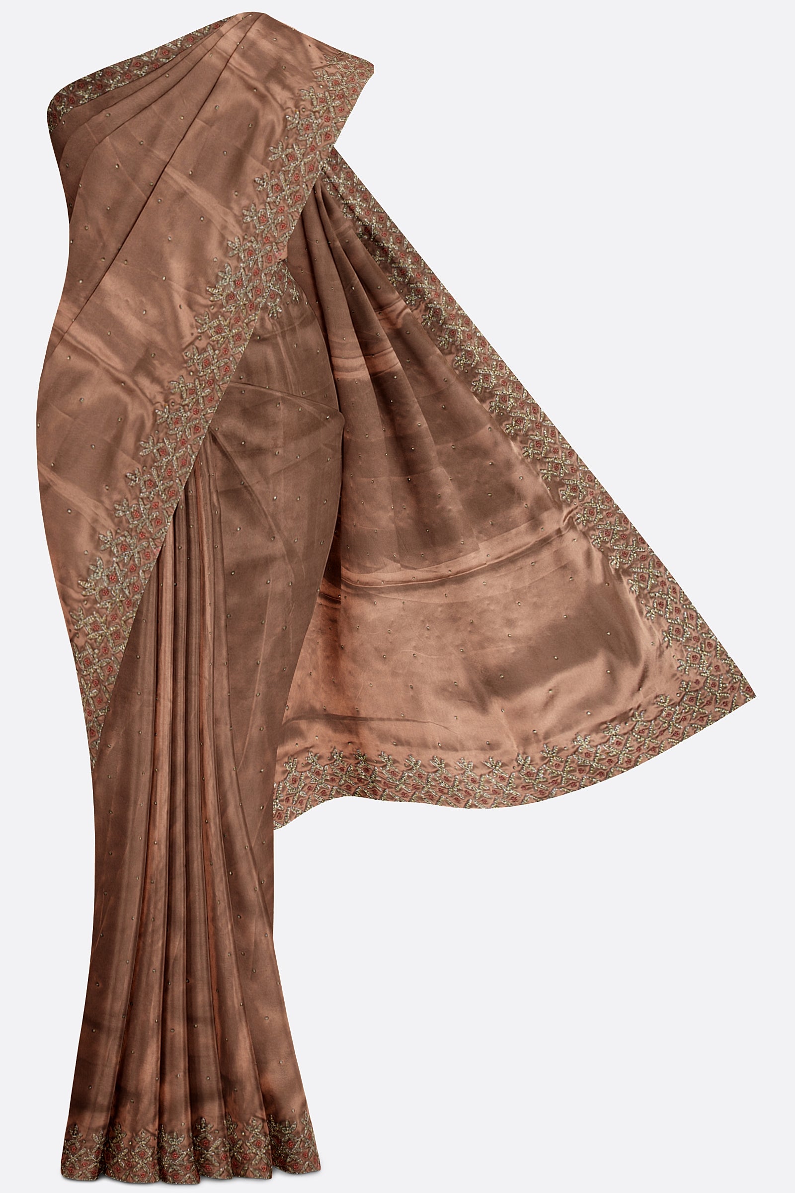 Chocolate Brown Plain Satin ES0334