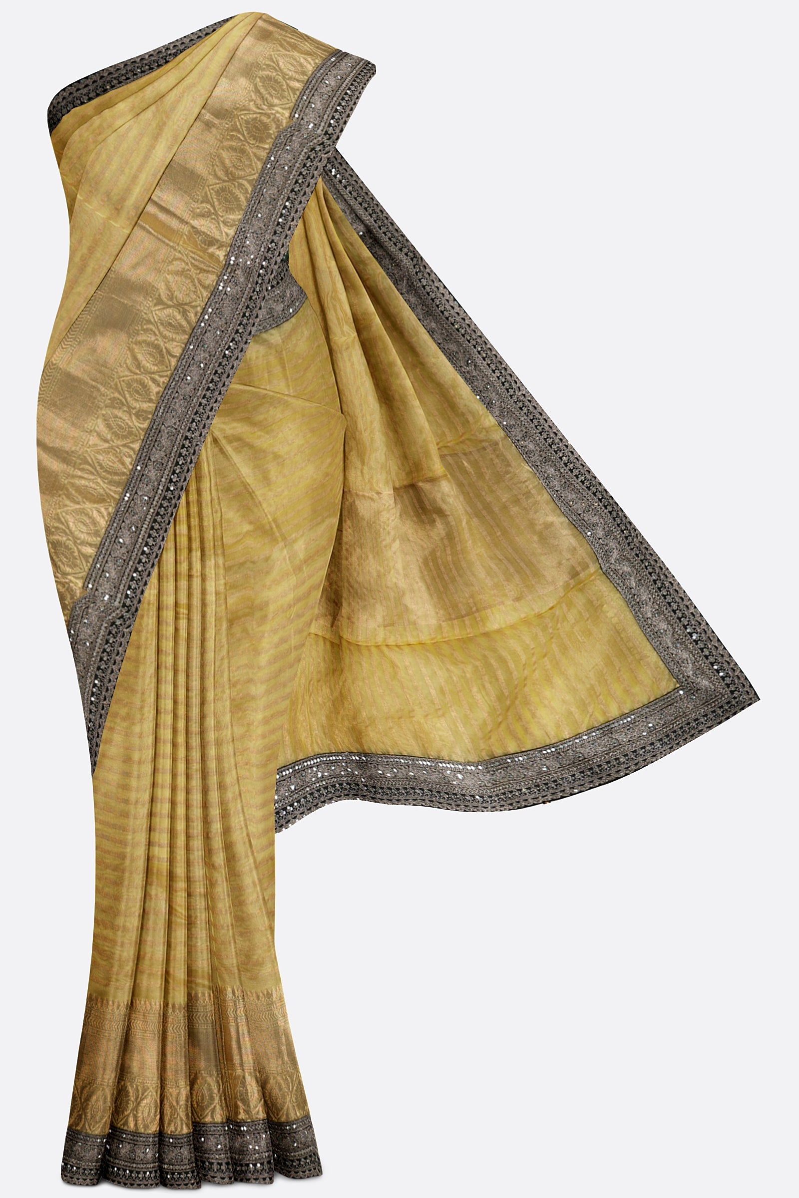 Yellow Woven Kora Saree ES0286