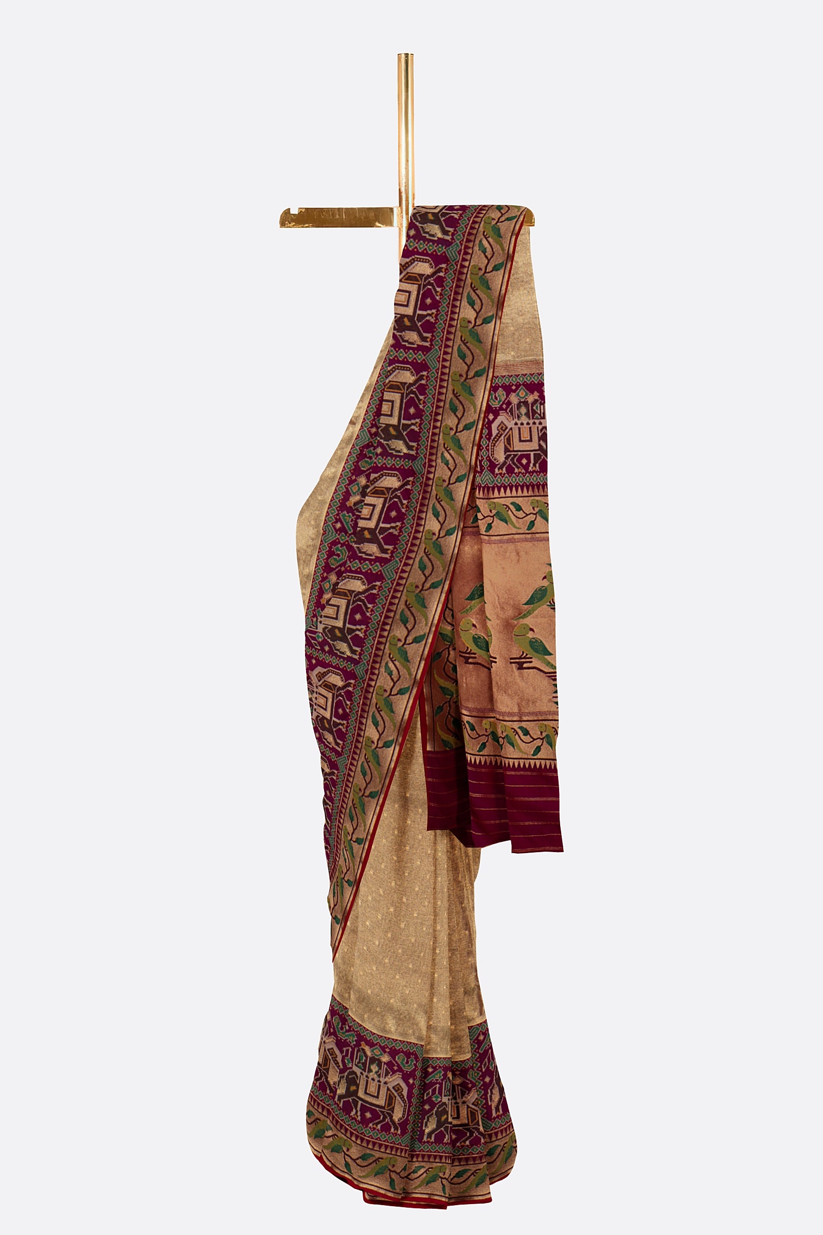 Gold Woven Tissue Saree F00874