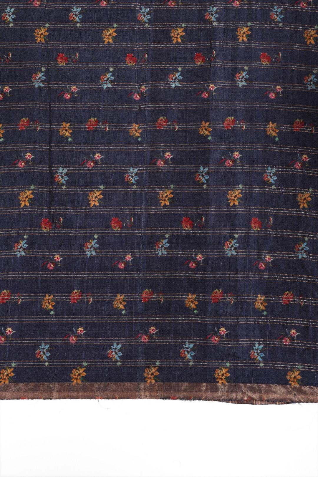 Royal Blue Printed Tussar Saree F00697I