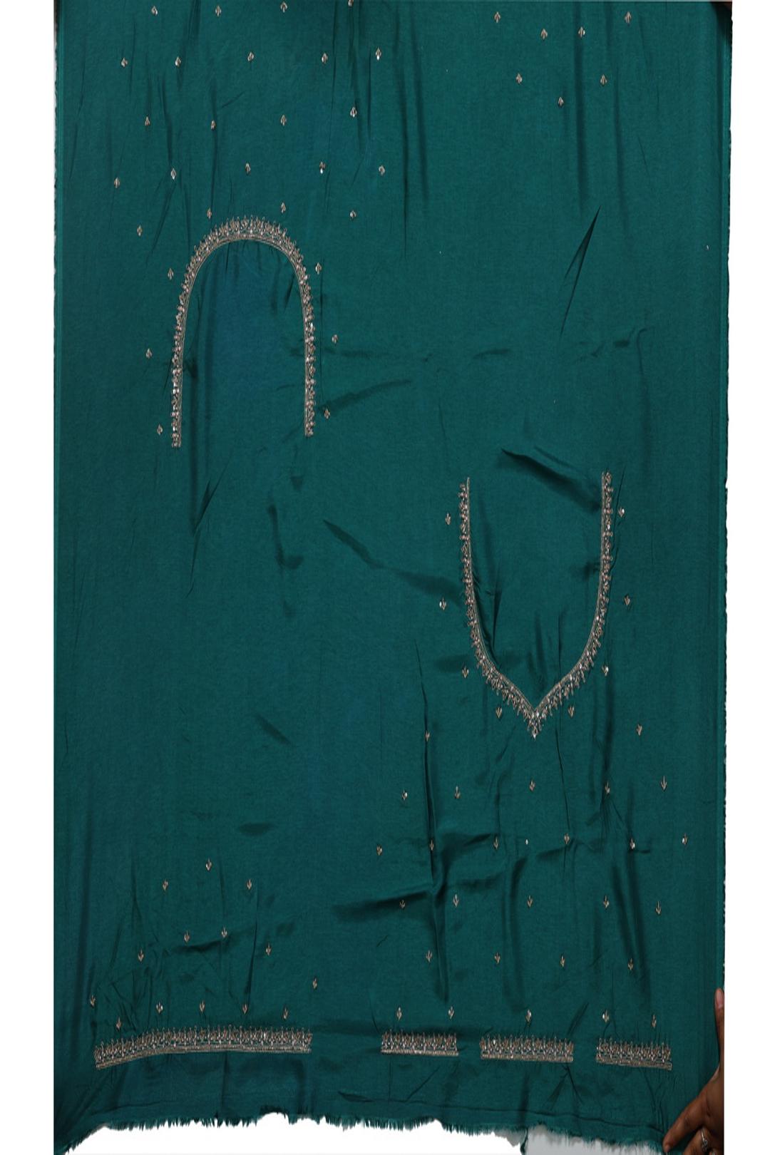 Bottle Green Embroidered And Printed Organza Saree DS1010