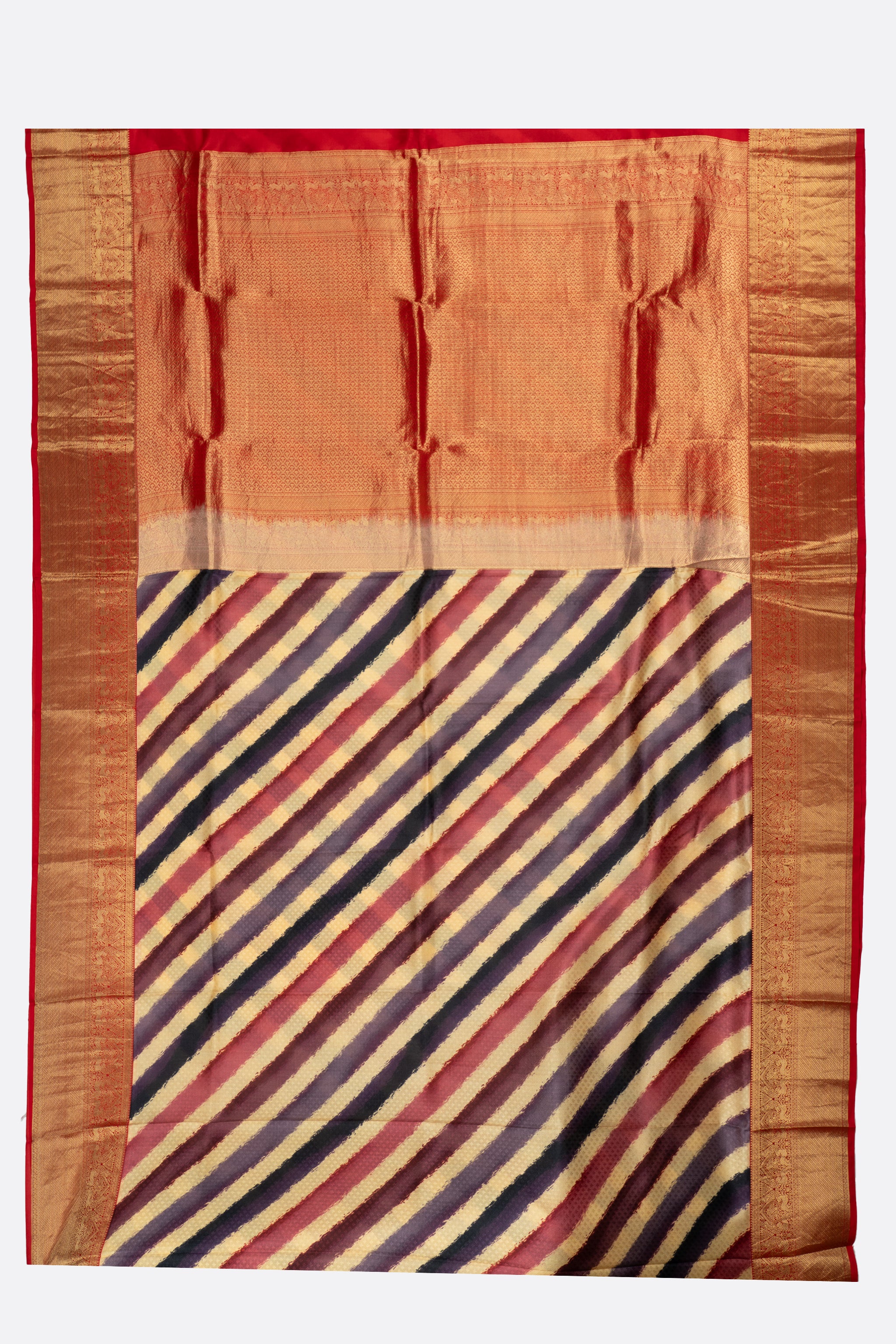 Beige Printed Gadwal Silk Saree ES0510