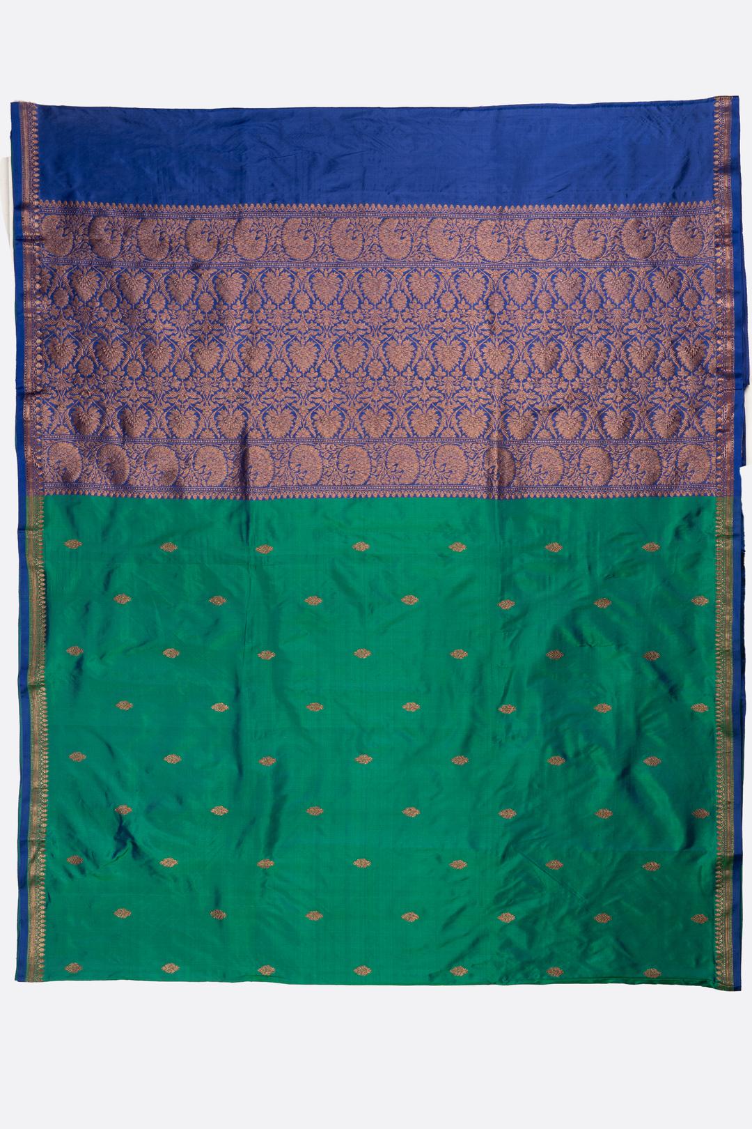 Green Woven Banaras Saree F00955