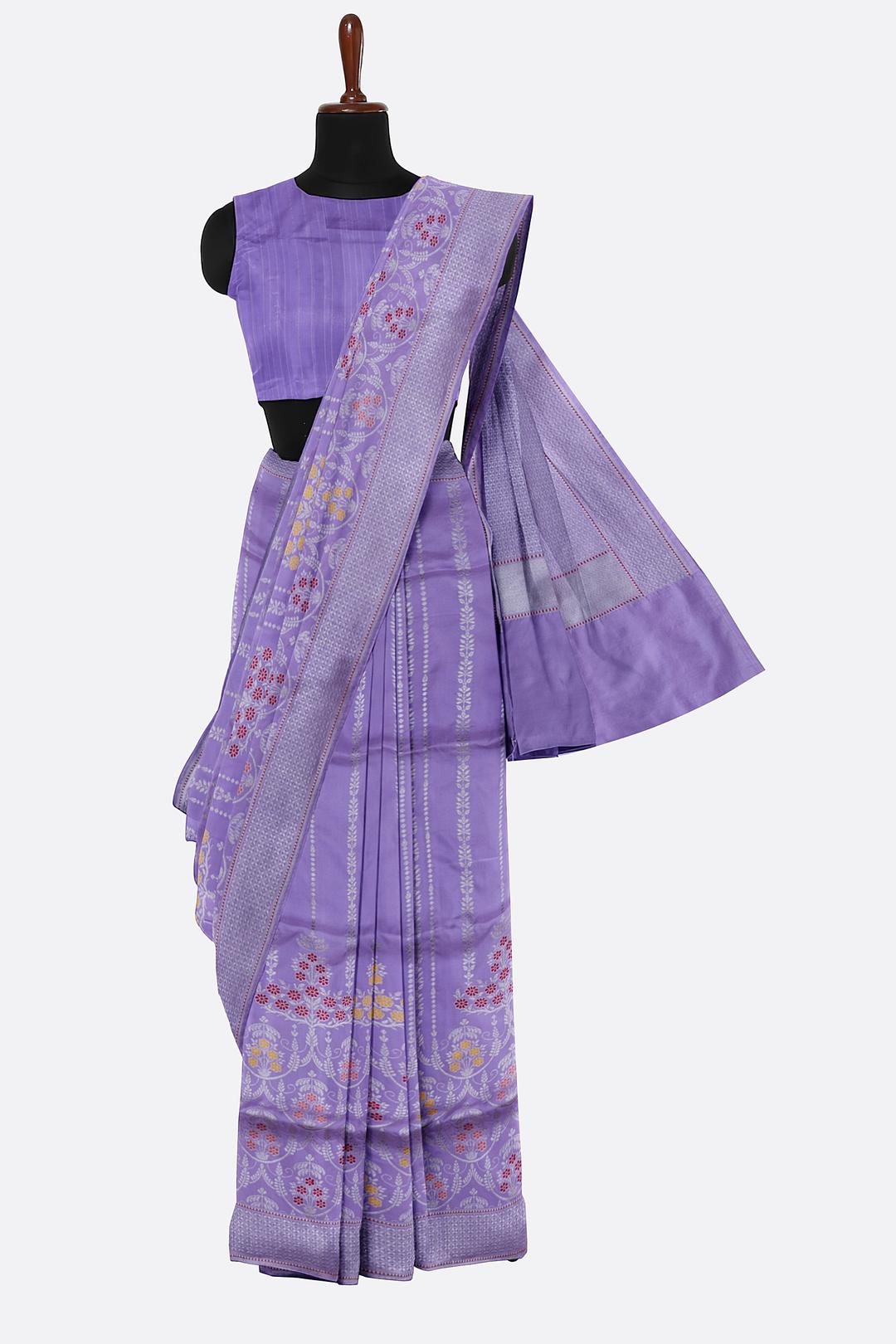 Lavender Woven Banaras Saree F00199