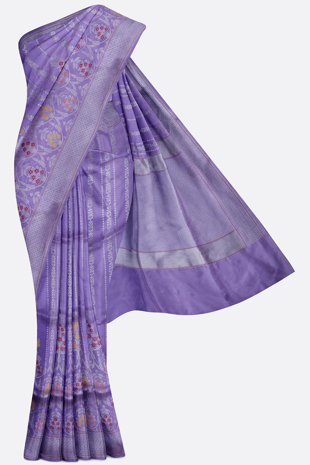 Lavender Woven Banaras Saree F00199