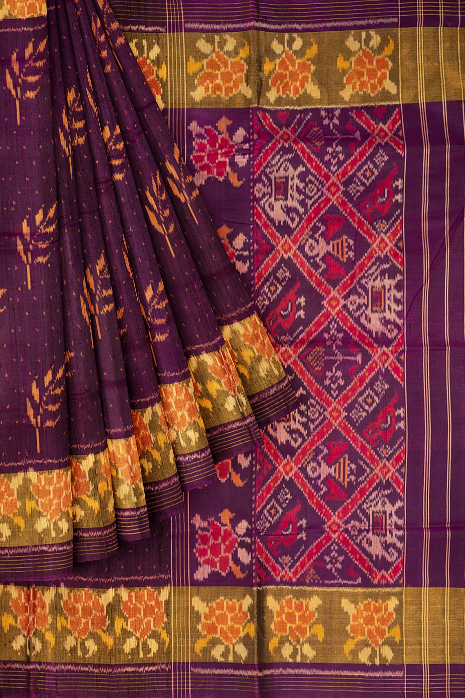 Magenta Woven Patola Saree BS0036