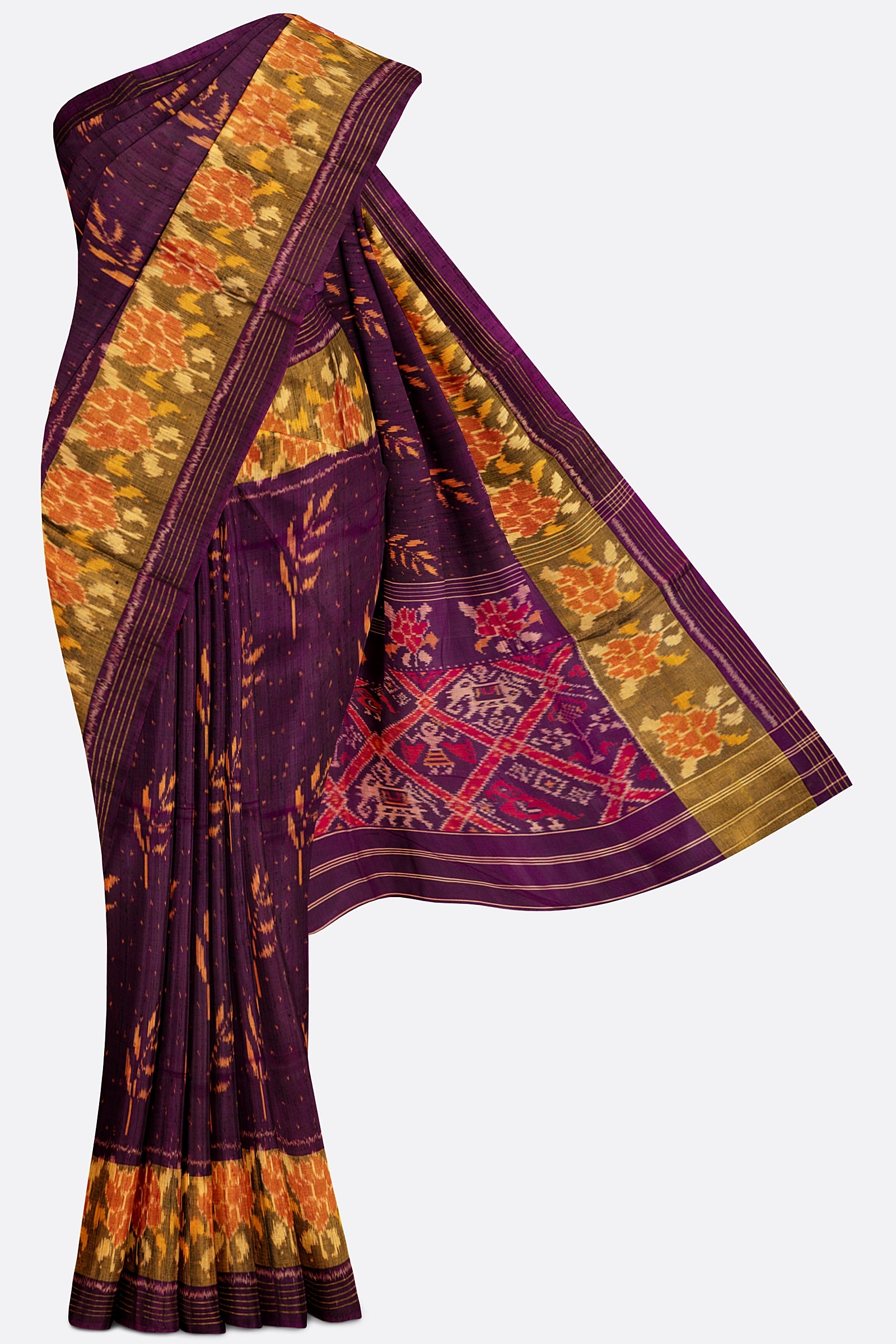 Magenta Woven Patola Saree BS0036