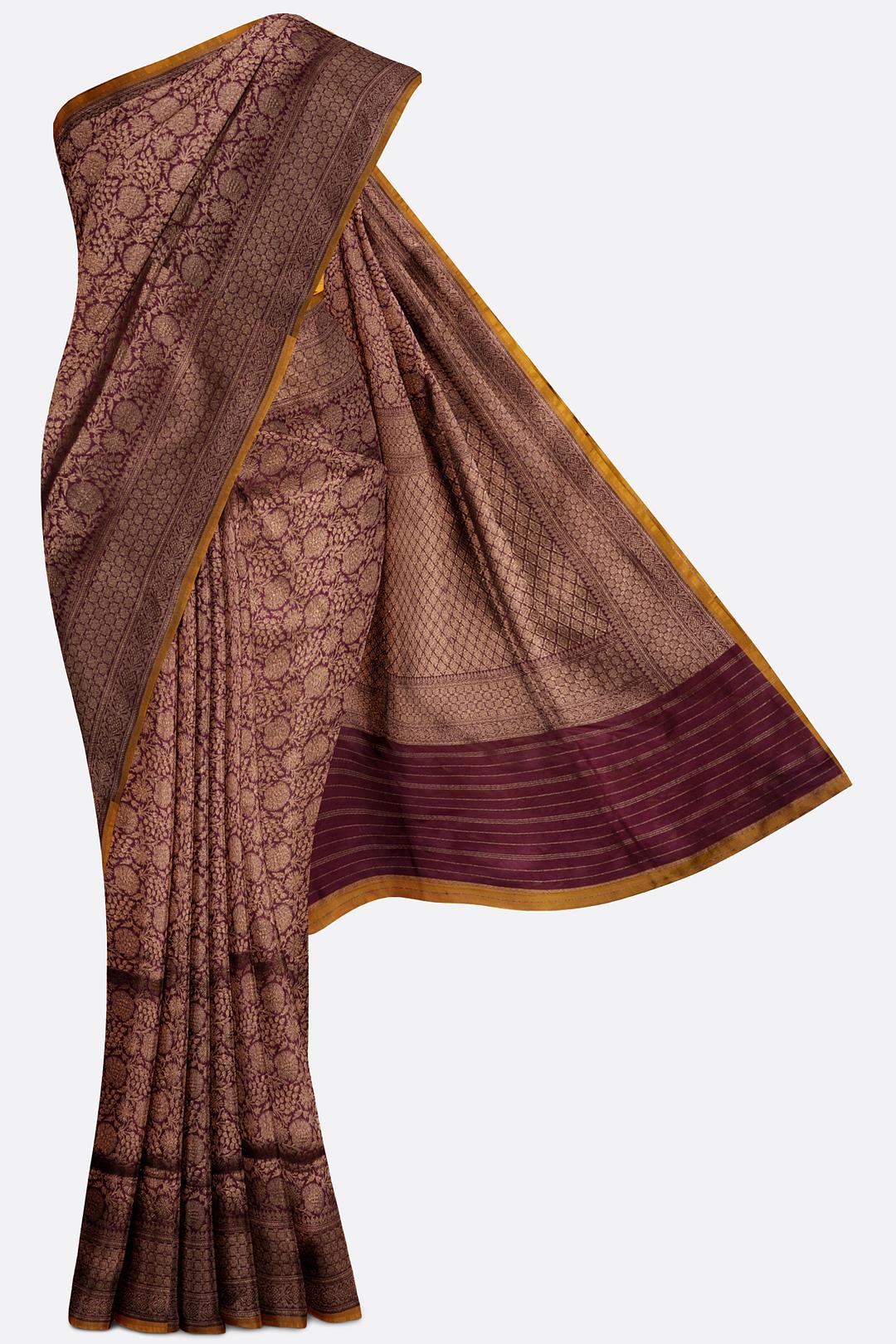 Maroon Woven Banaras Saree ES0474