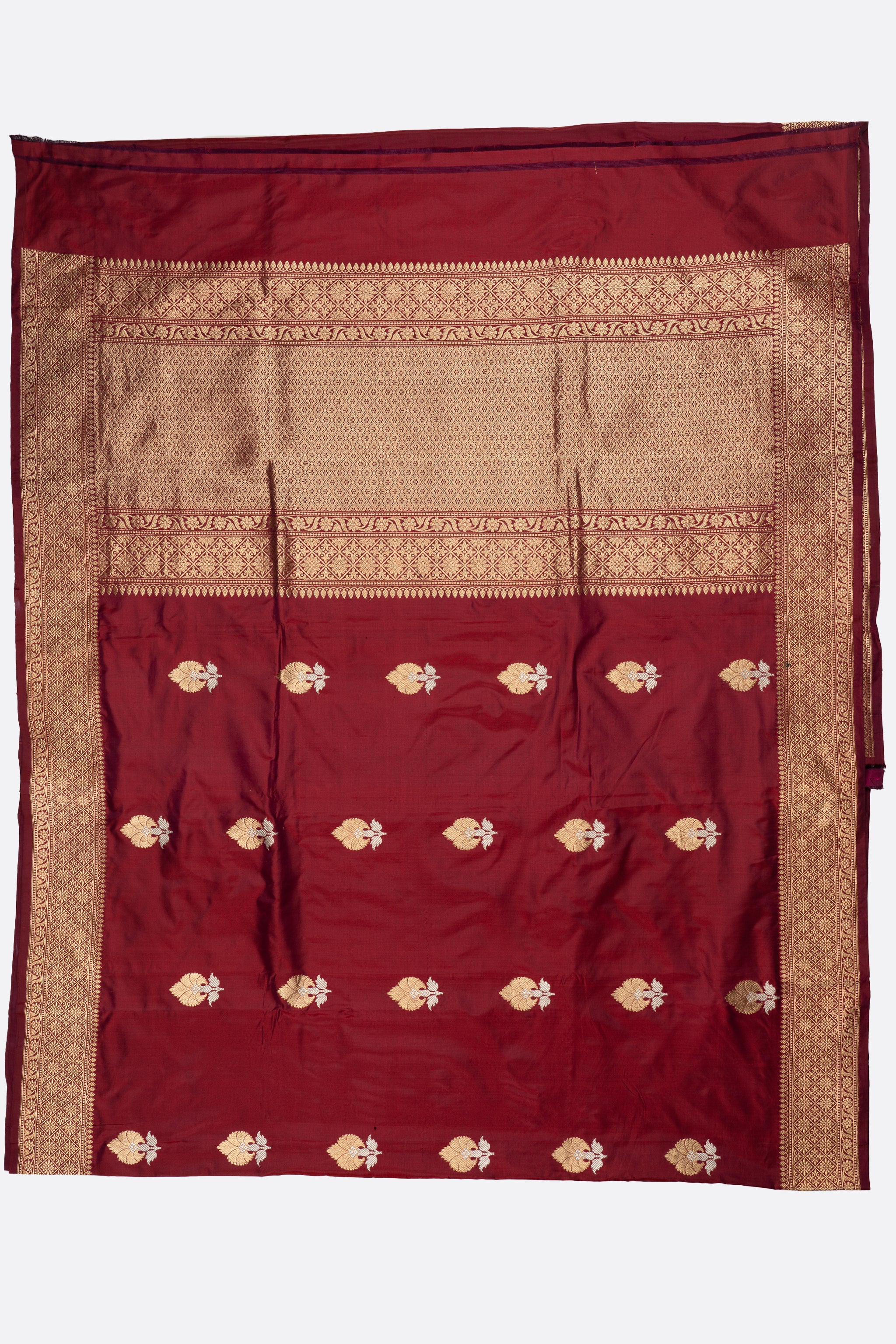 Maroon Woven Banaras Saree F00209