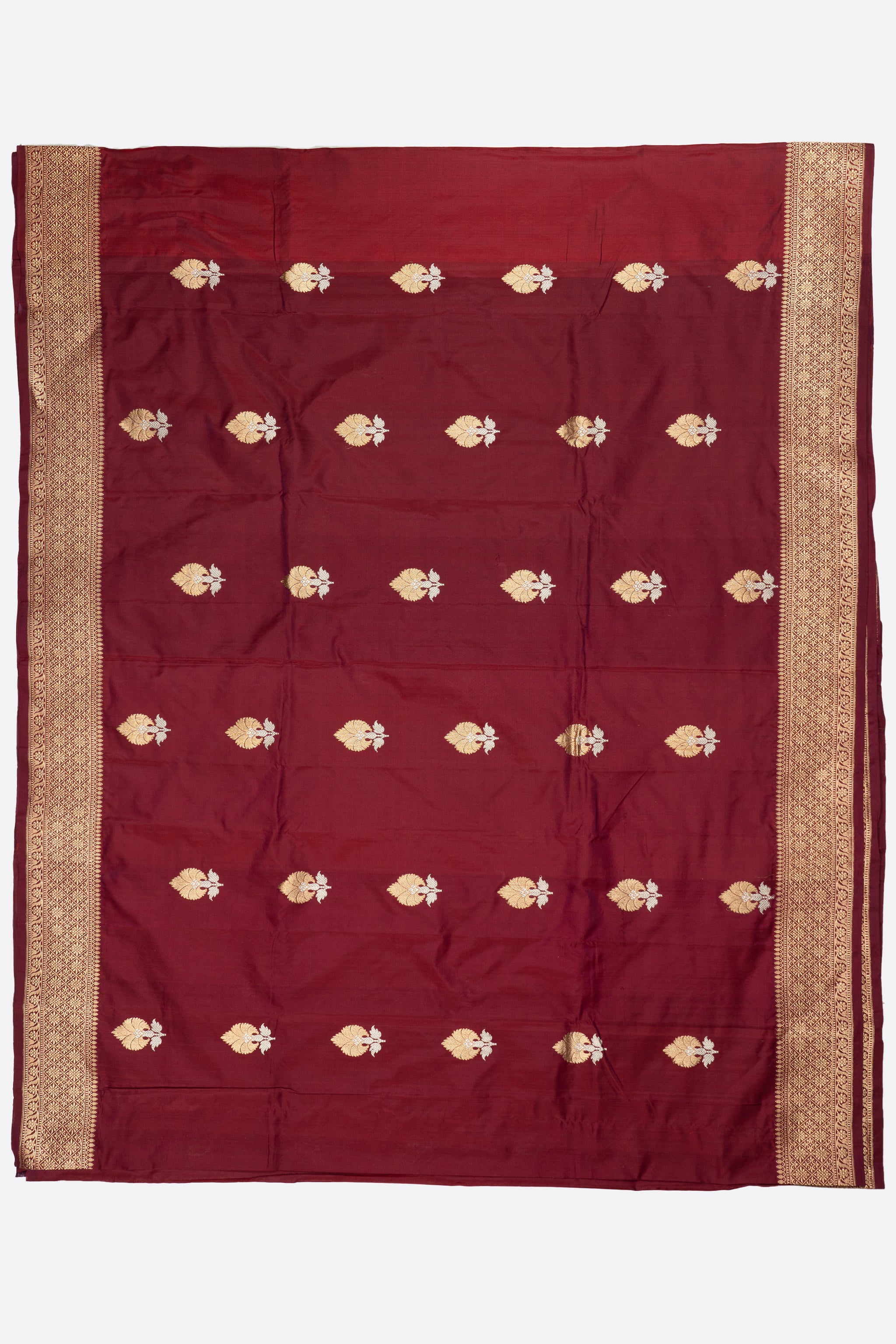Maroon Woven Banaras Saree F00209