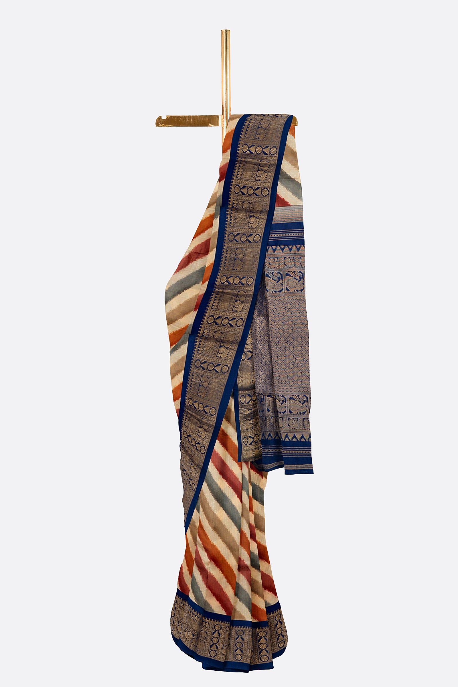 Multicolor Printed Gadwal Silk Saree ES1202