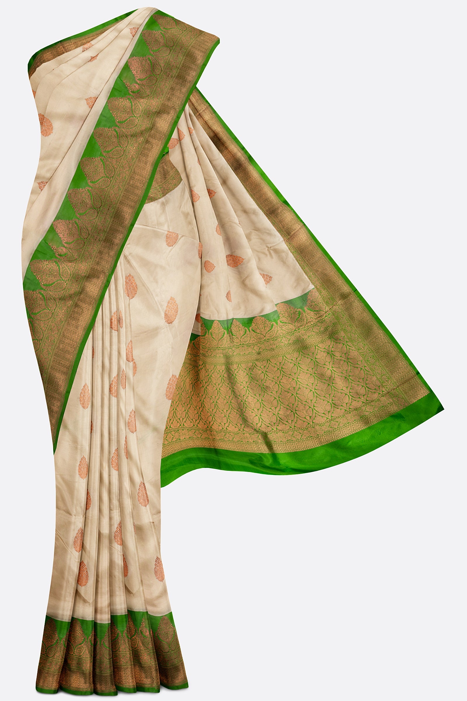 Off White Woven Banaras Saree AB0721