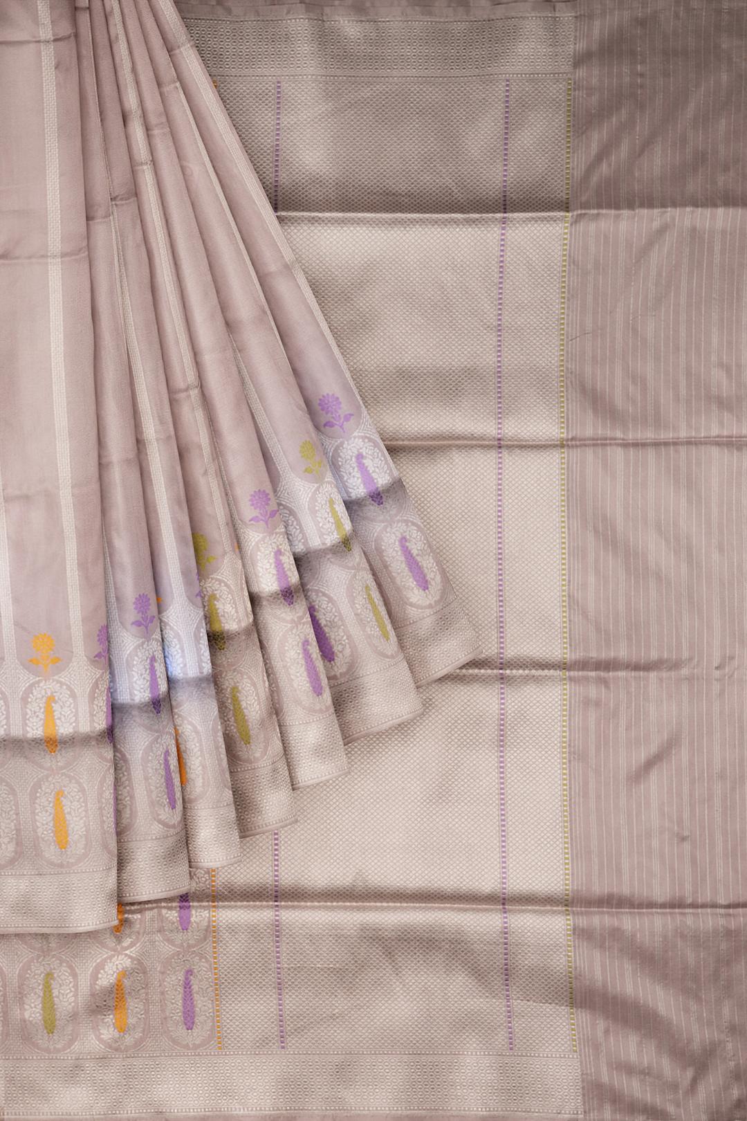 Pale Lavender Woven Banaras Saree F00203