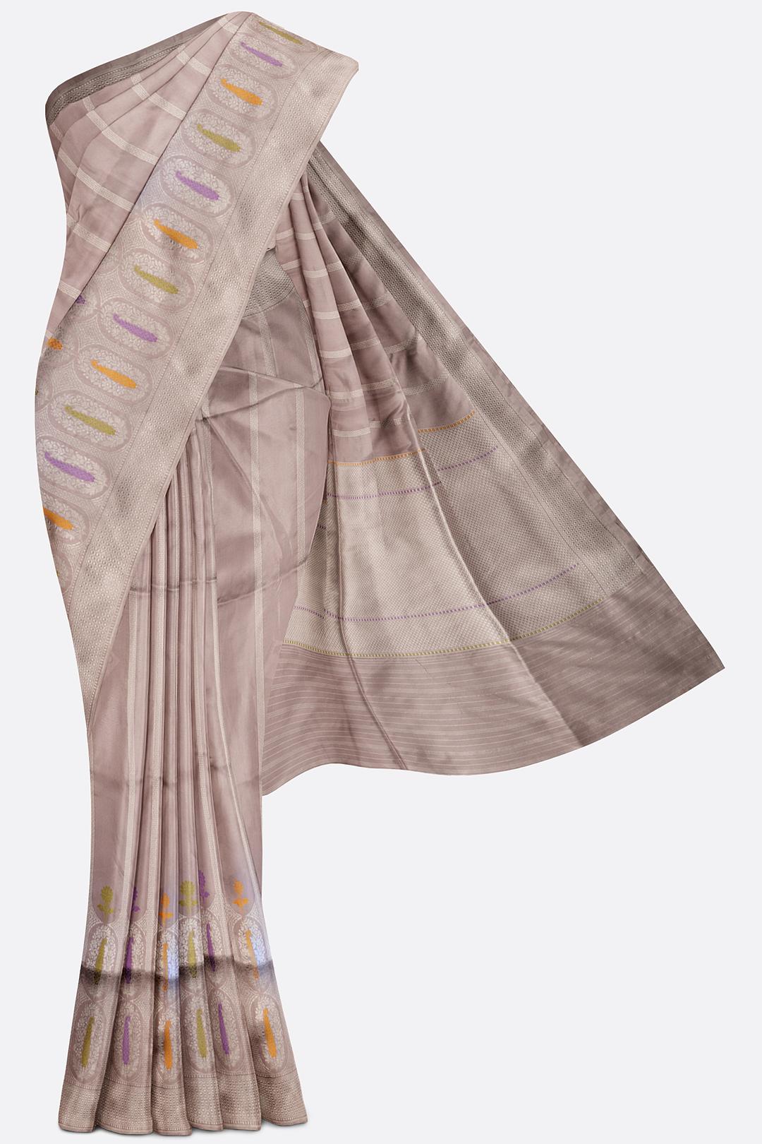 Pale Lavender Woven Banaras Saree F00203